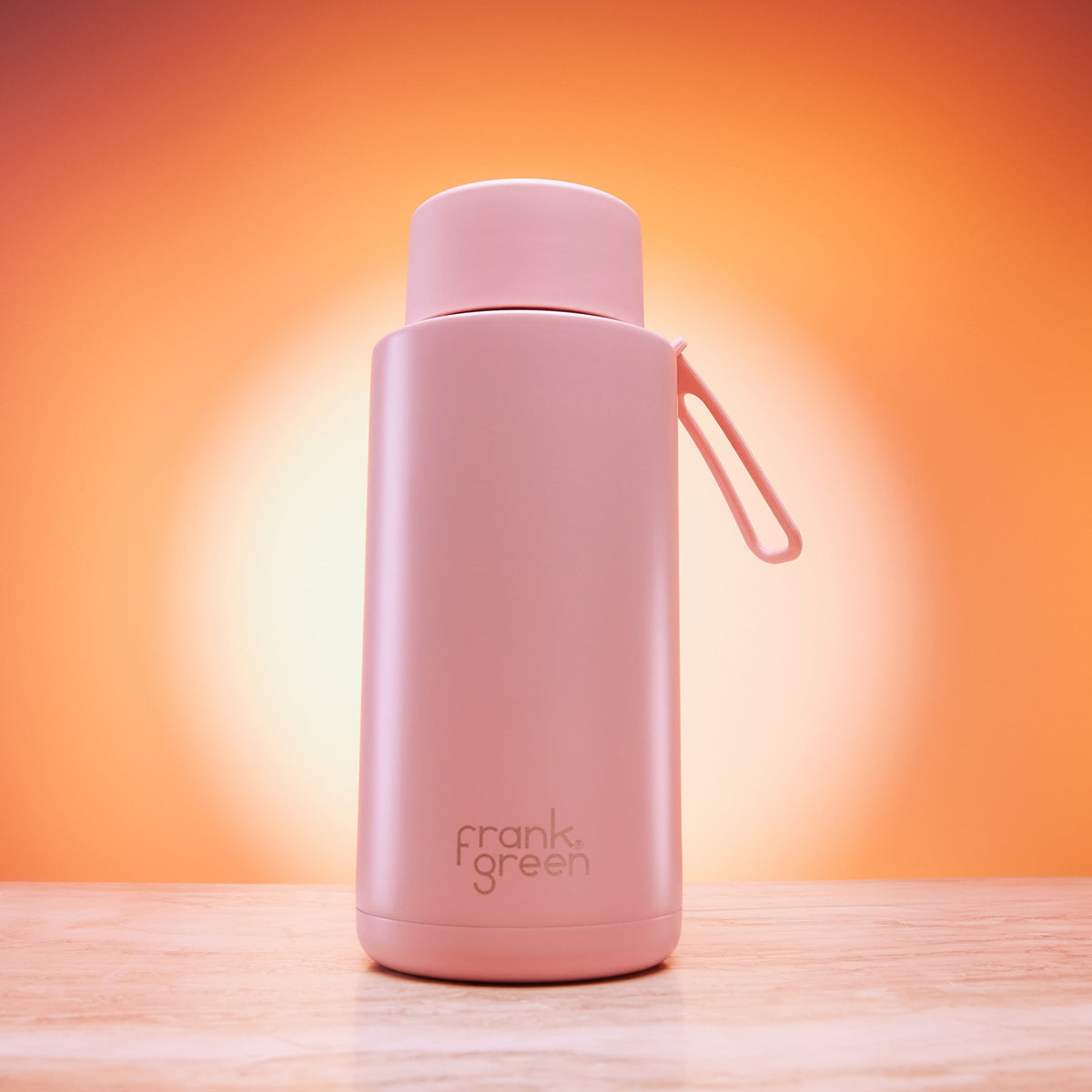 frank green Ceramic Reusable Bottle with Flip Straw Lid & Strap (34oz/1000ml)