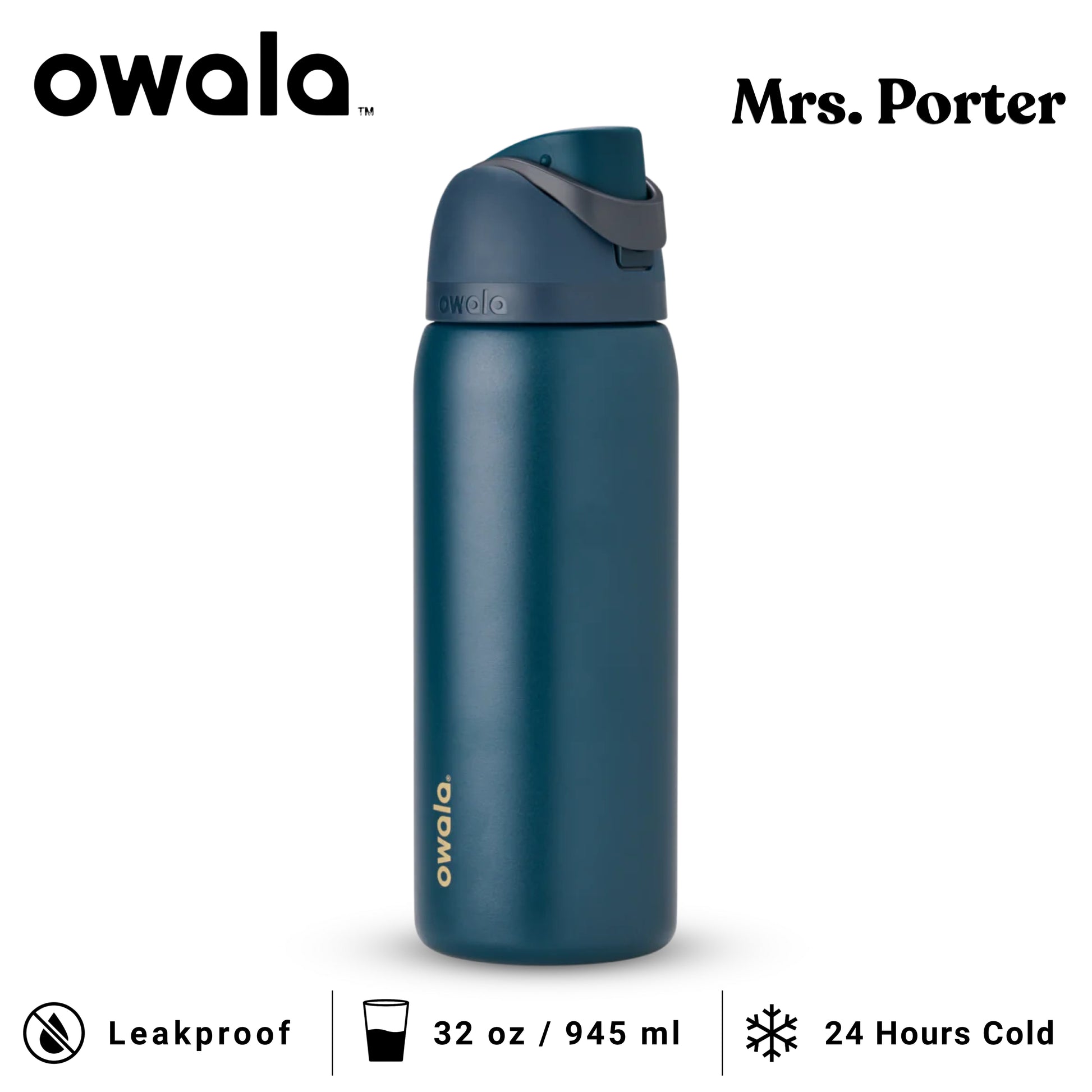 Owala FreeSip 32-Ounce (945ml) Insulated Stainless-Steel Water Bottle - Mrs. Porter