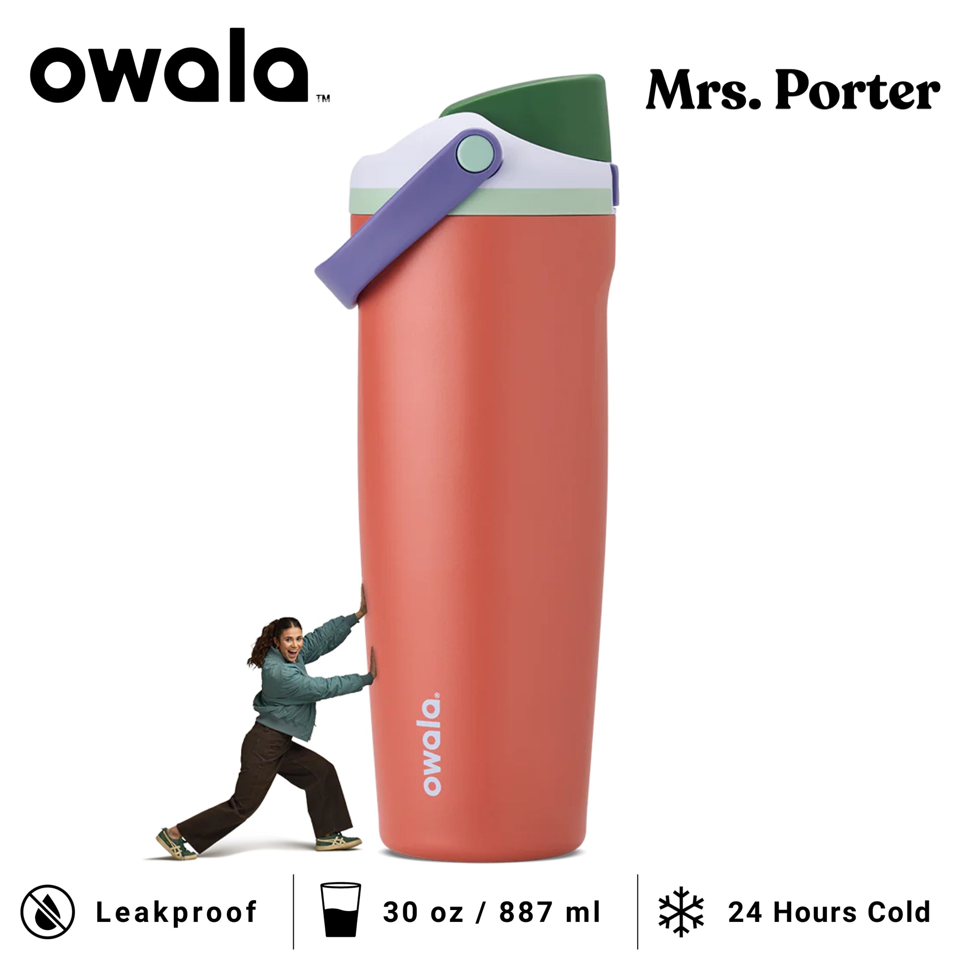 Owala FreeSip Sway 30oz (887ml) Insulated Stainless-Steel Water Bottle - Mrs. Porter