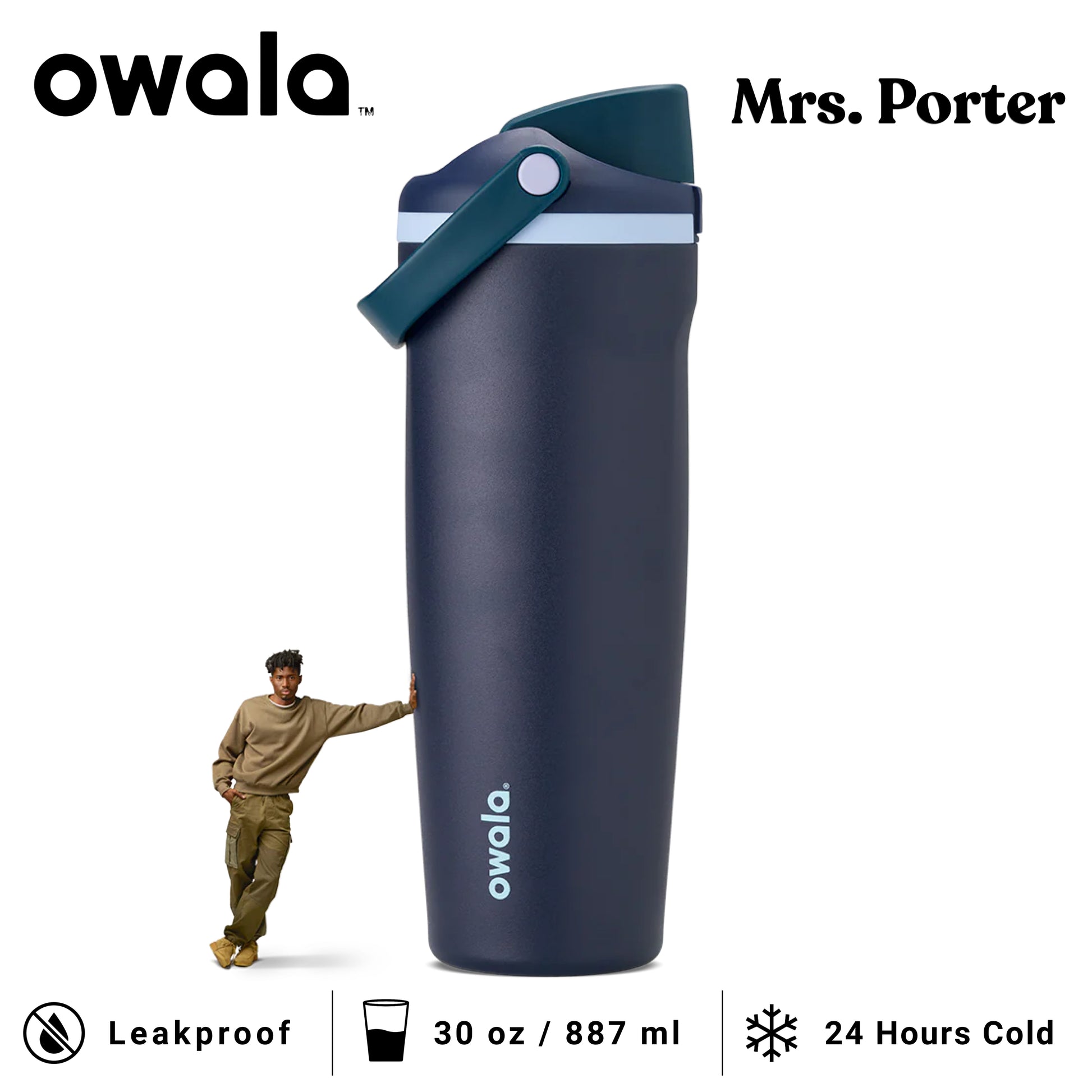 Owala FreeSip Sway 30oz (887ml) Insulated Stainless-Steel Water Bottle - Mrs. Porter