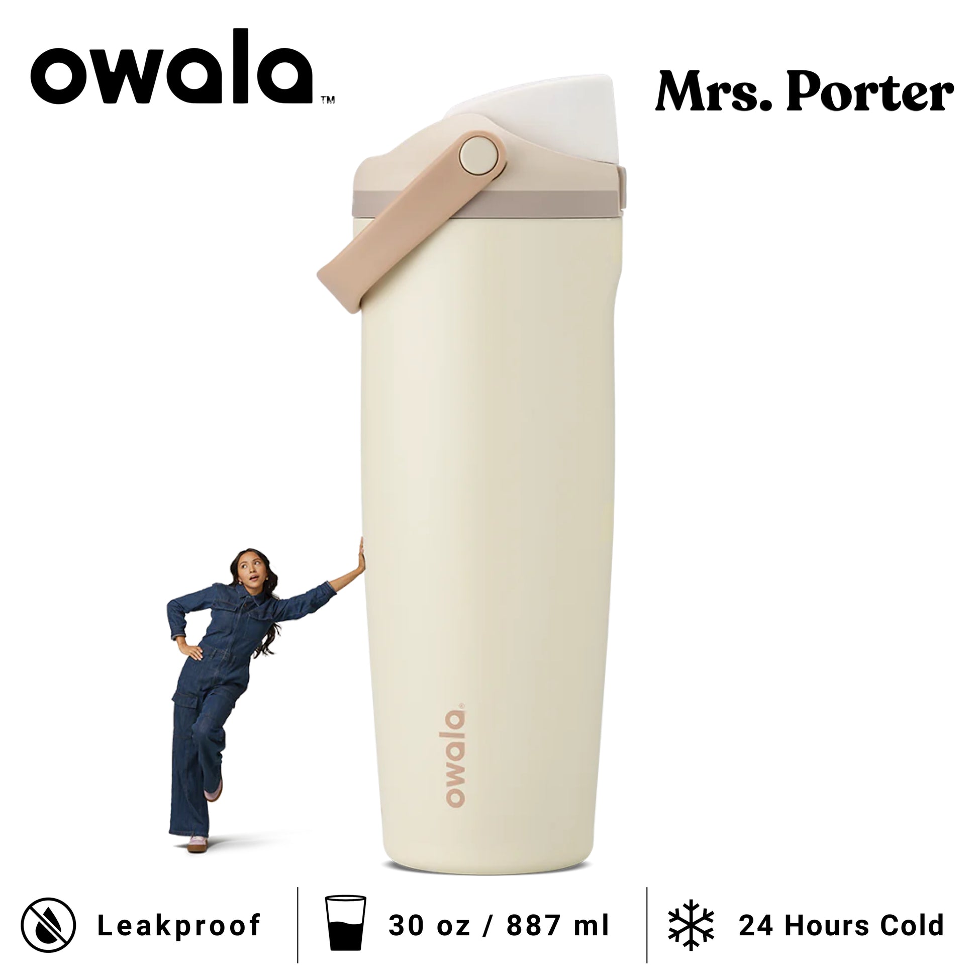Owala FreeSip Sway 30oz (887ml) Insulated Stainless-Steel Water Bottle - Mrs. Porter
