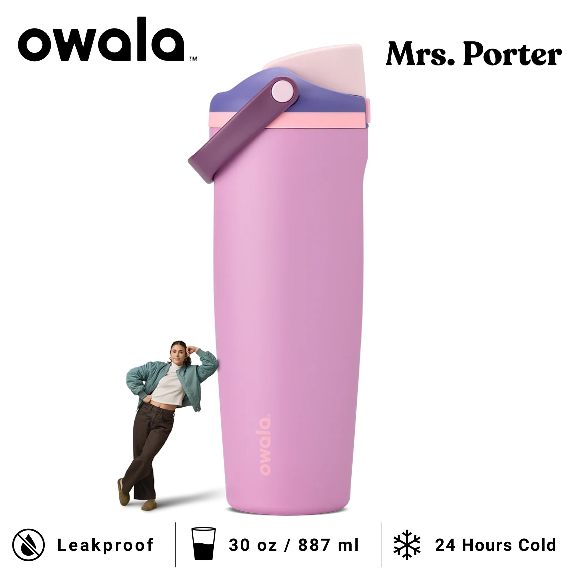 Owala FreeSip Sway 30oz (887ml) Insulated Stainless-Steel Water Bottle - Mrs. Porter