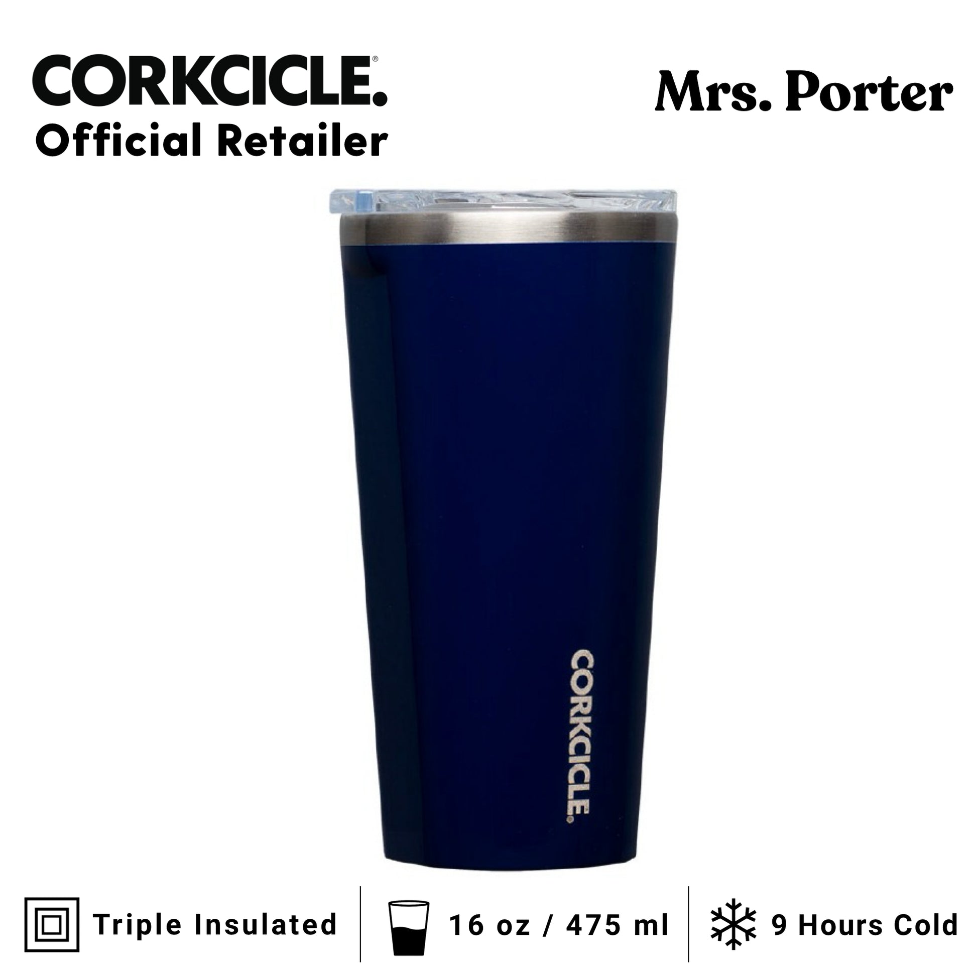 CORKCICLE Tumbler 16oz Stainless Steel Drink Tumbler - Mrs. Porter