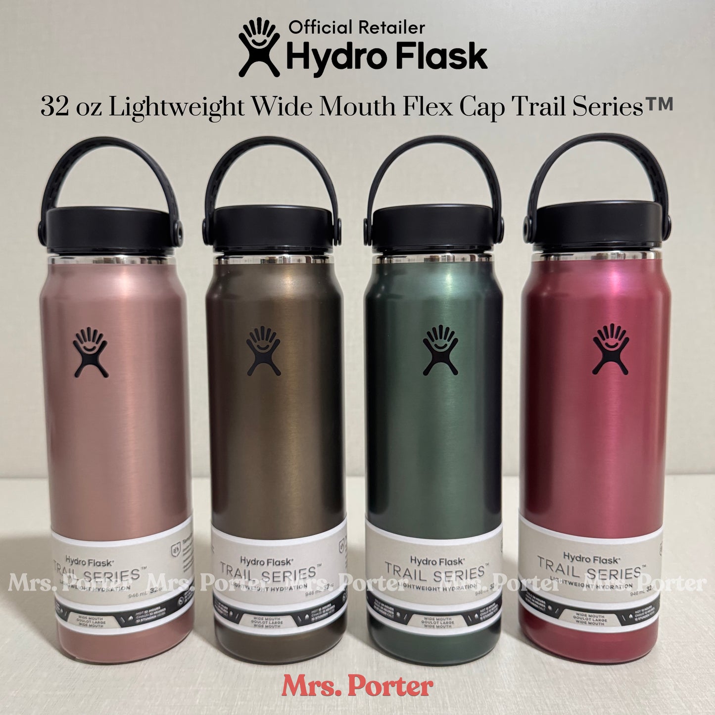 Hydro Flask Tumbler 32oz (946ml) Lightweight Wide Mouth Trail Series with Flex Cap - Mrs. Porter