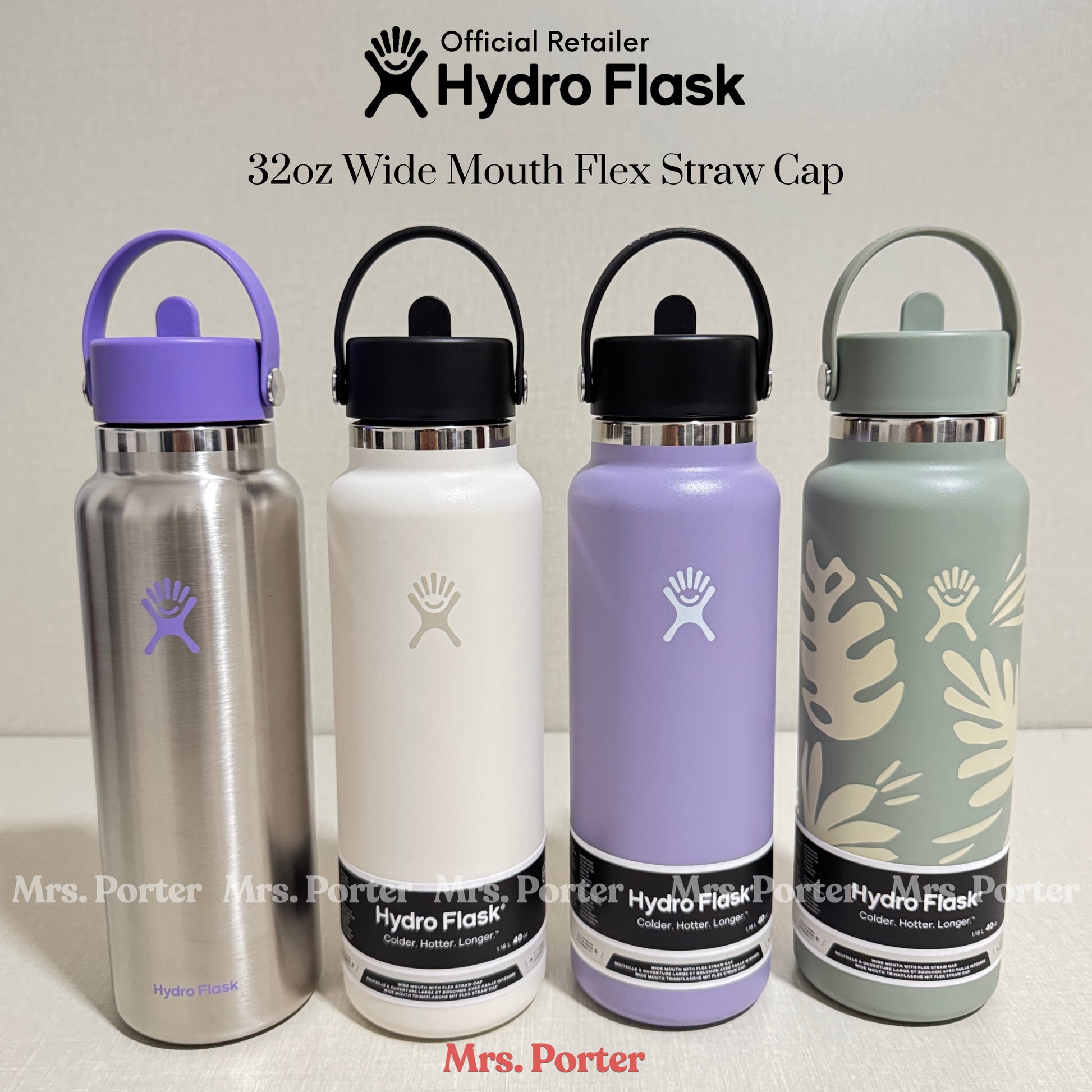 Hydro Flask Tumbler 40oz (1180ml) Wide Mouth with Flex Straw Cap - Mrs. Porter