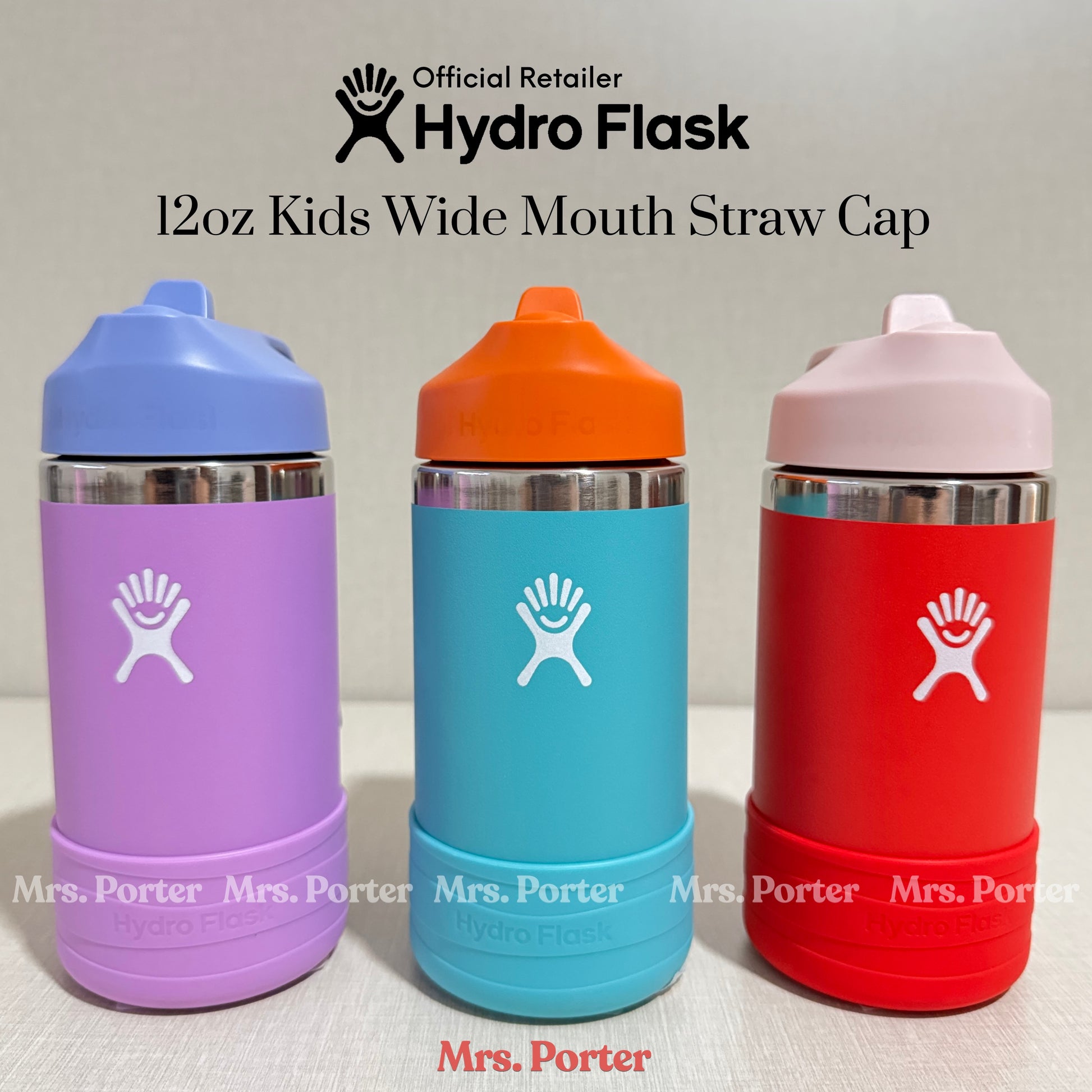 Hydro Flask Kids 12oz (345ml) Wide Mouth with Straw Cap - Mrs. Porter