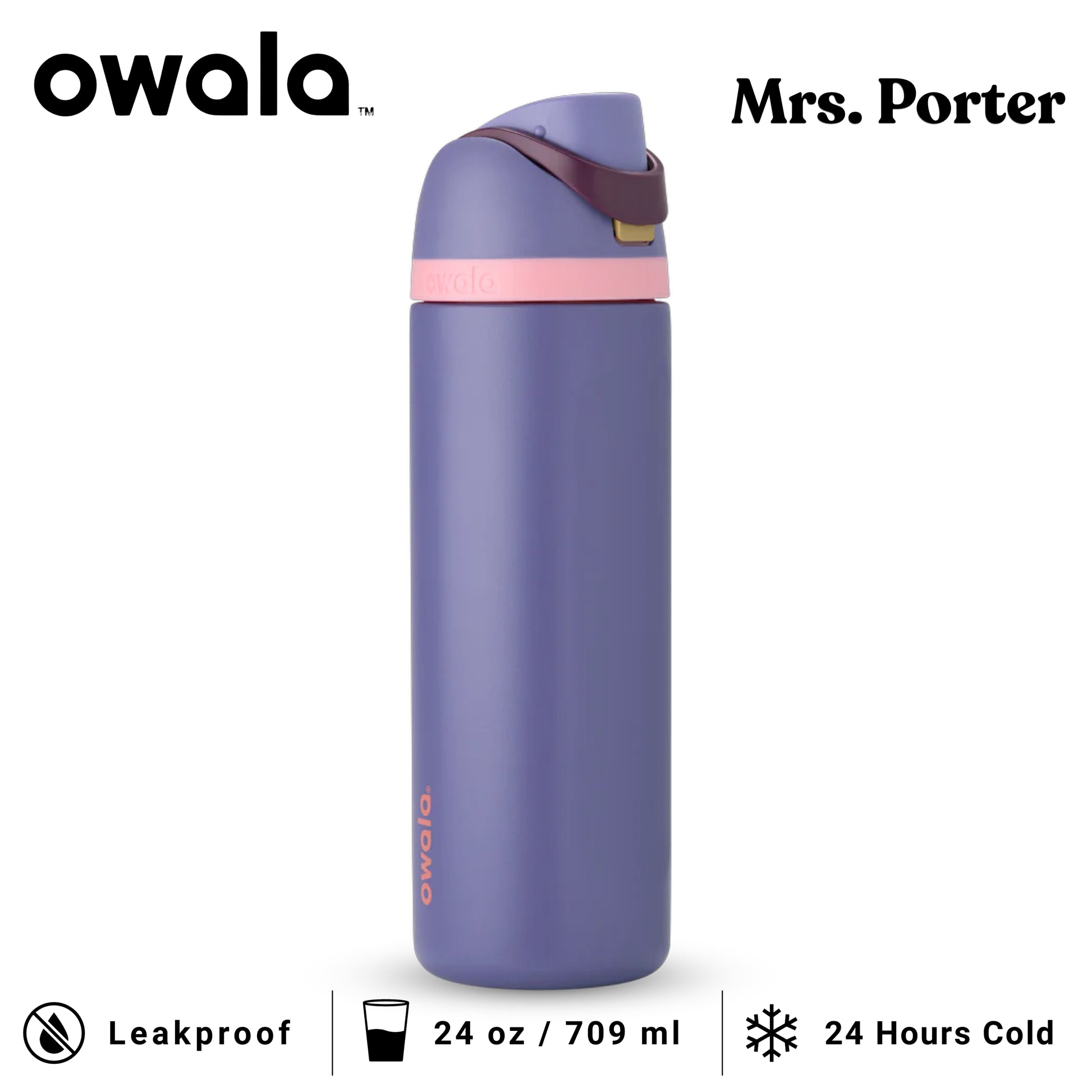 Owala FreeSip 24-Ounce (709ml) Insulated Stainless-Steel Water Bottle - Mrs. Porter