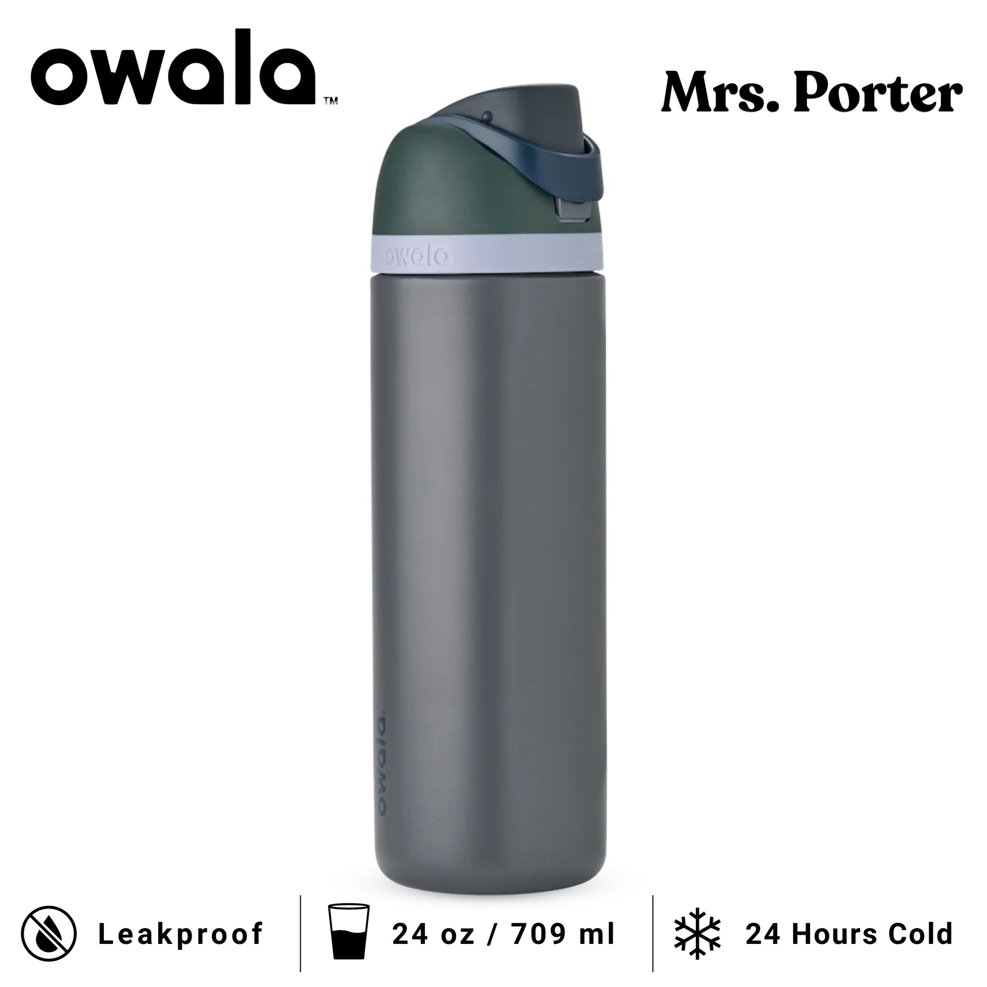 Owala FreeSip 24-Ounce (709ml) Insulated Stainless-Steel Water Bottle - Mrs. Porter