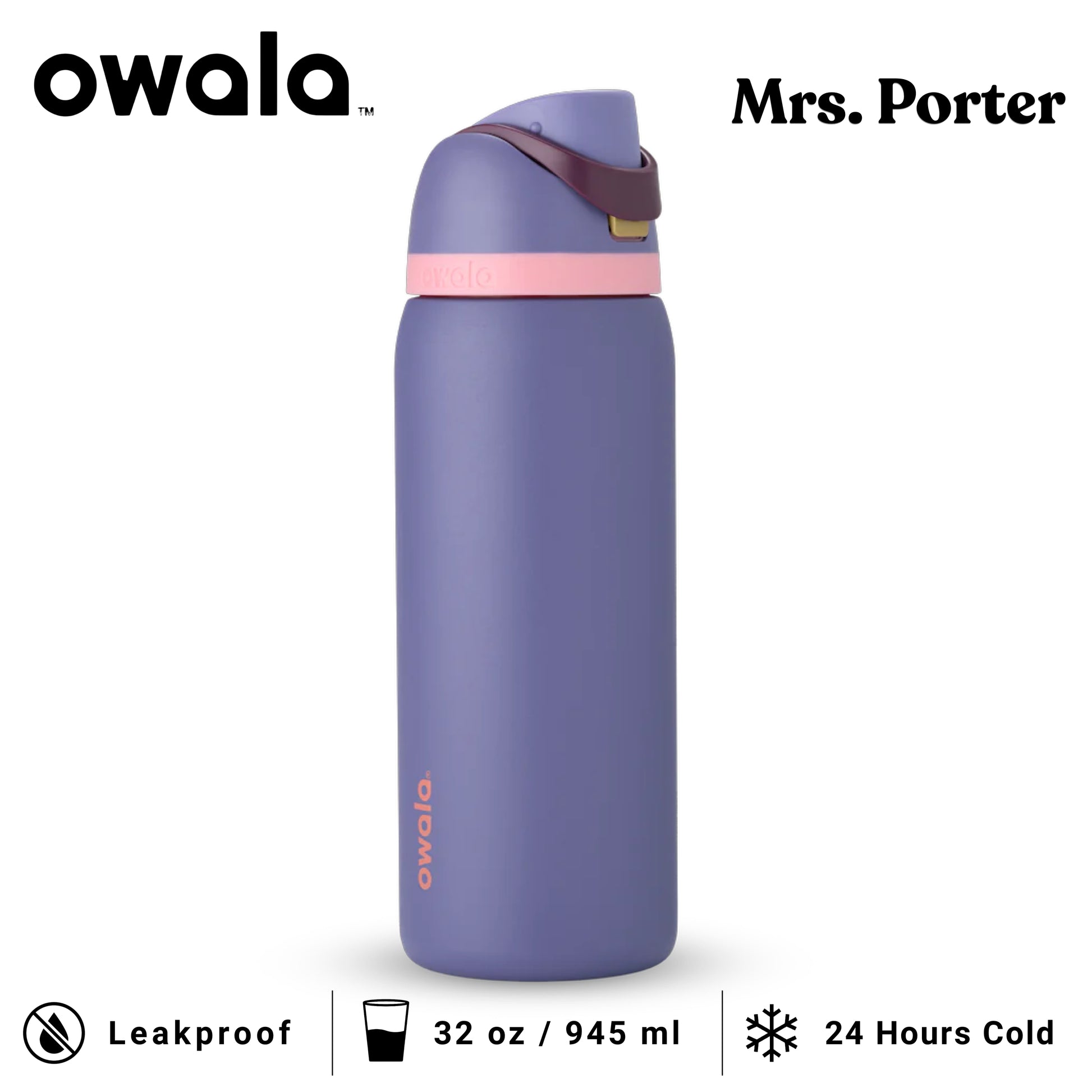 Owala FreeSip 32-Ounce (945ml) Insulated Stainless-Steel Water Bottle - Mrs. Porter