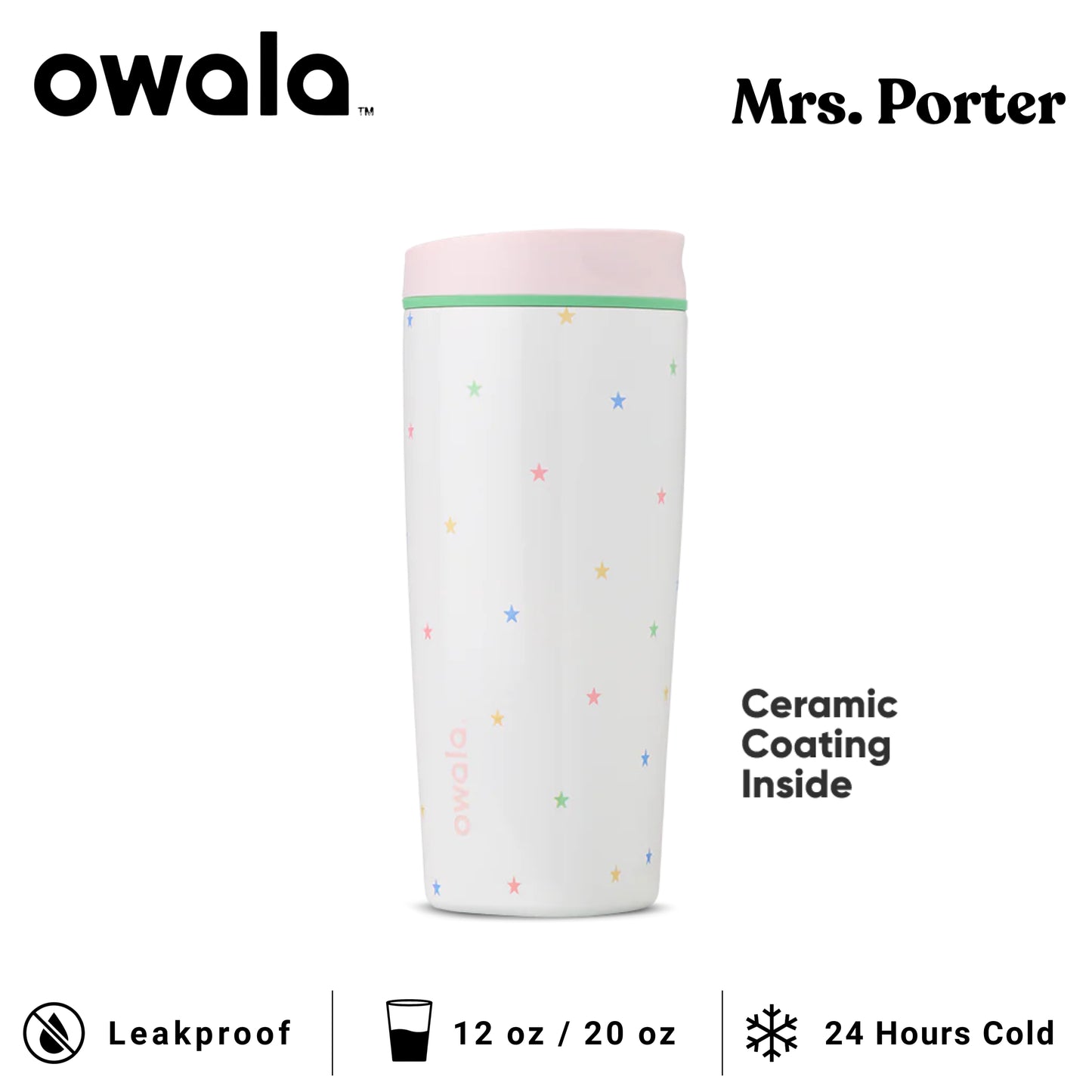 Owala SmoothSip Slider 12oz 20oz Insulated Stainless Steel Tumbler