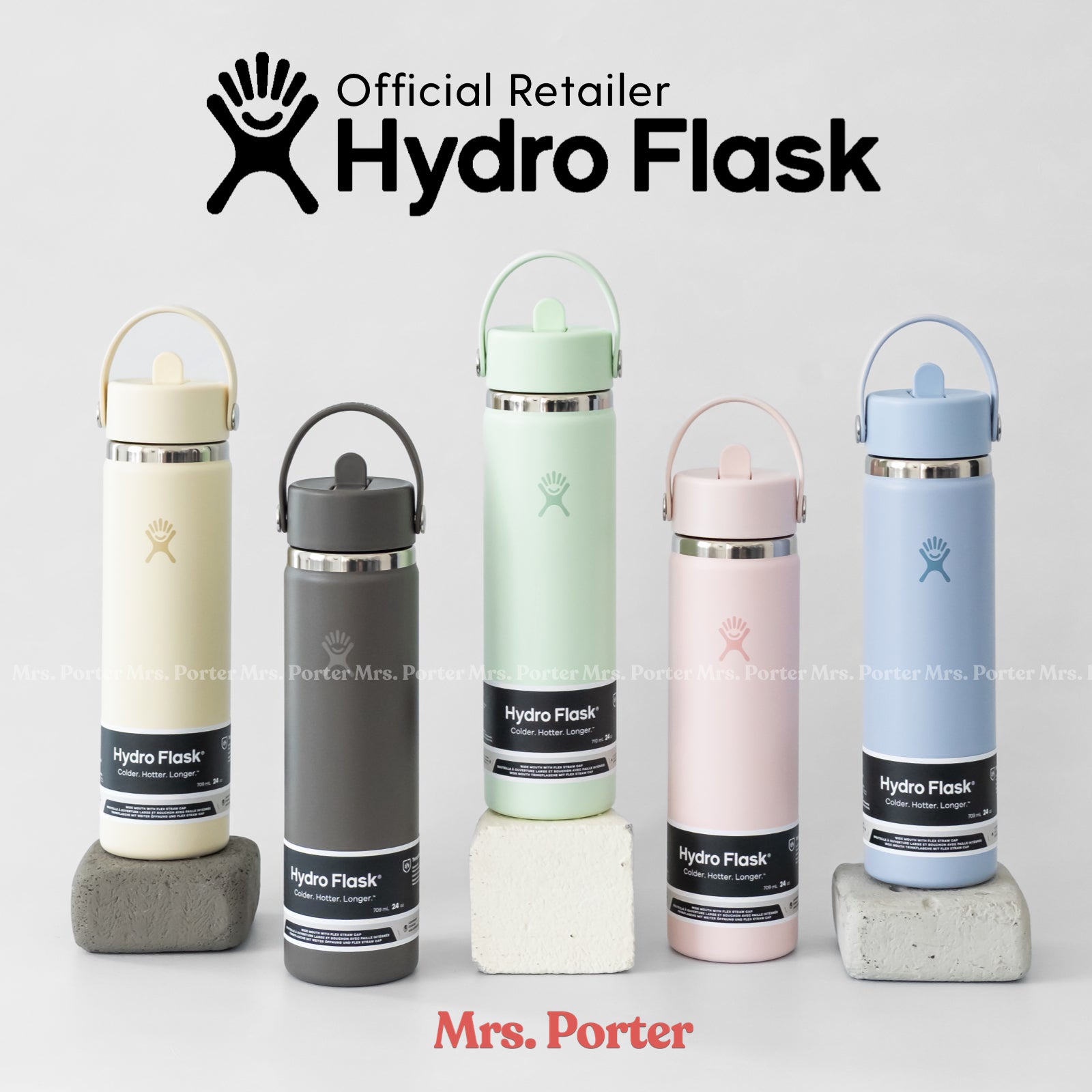【限定色】Hydro Flask 24oz(710ml)マーブルカラーボトル Hydro Flask Tumbler 24oz (710ml) Wide Mouth with Flex Straw Cap