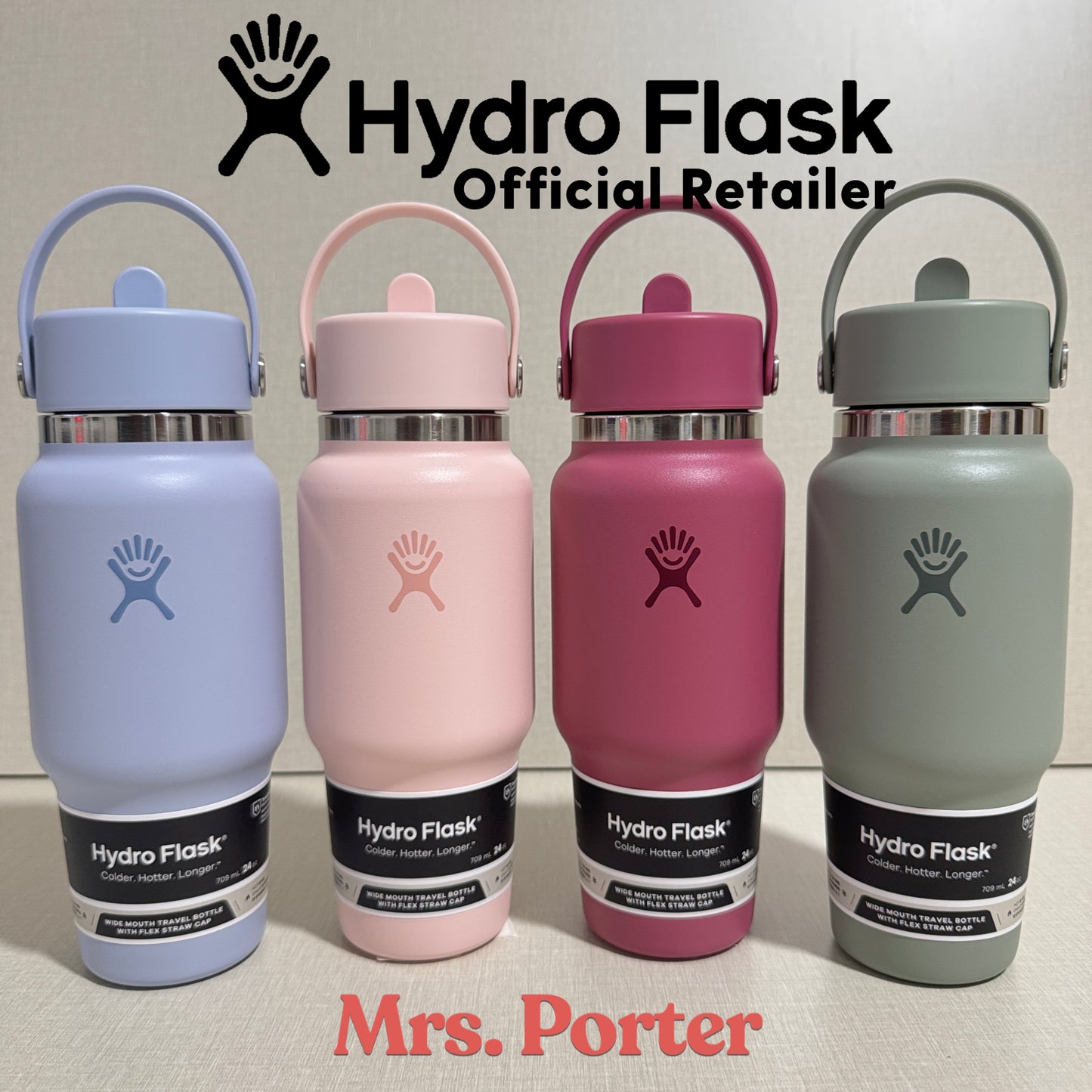 Hydro Flask 24oz (710ml) Wide Mouth Travel Bottle with Flex Straw Cap