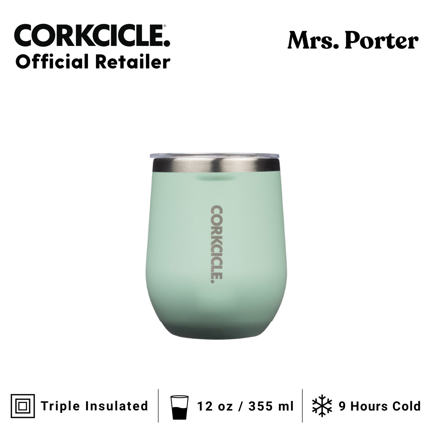 CORKCICLE Stemless 12oz Stainless Steel Drink Tumbler