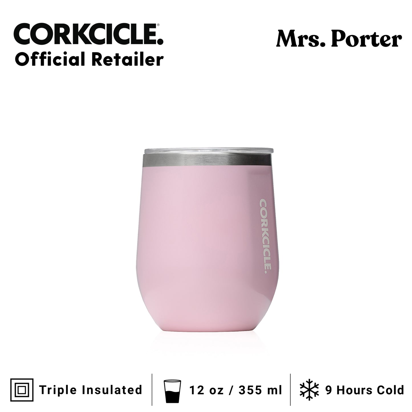 CORKCICLE Stemless 12oz Stainless Steel Drink Tumbler