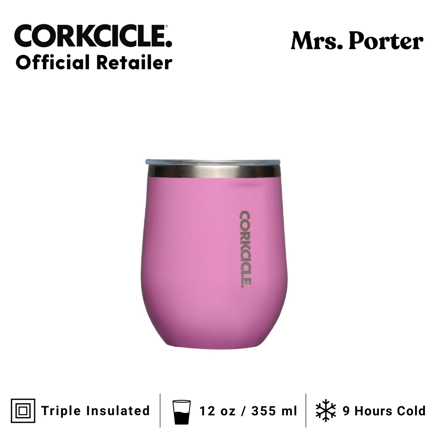 CORKCICLE Stemless 12oz Stainless Steel Drink Tumbler