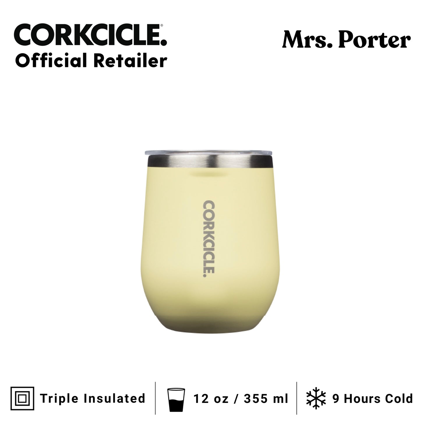 CORKCICLE Stemless 12oz Stainless Steel Drink Tumbler