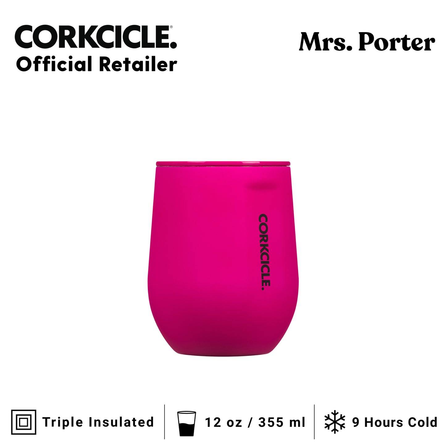 CORKCICLE Stemless 12oz Stainless Steel Drink Tumbler