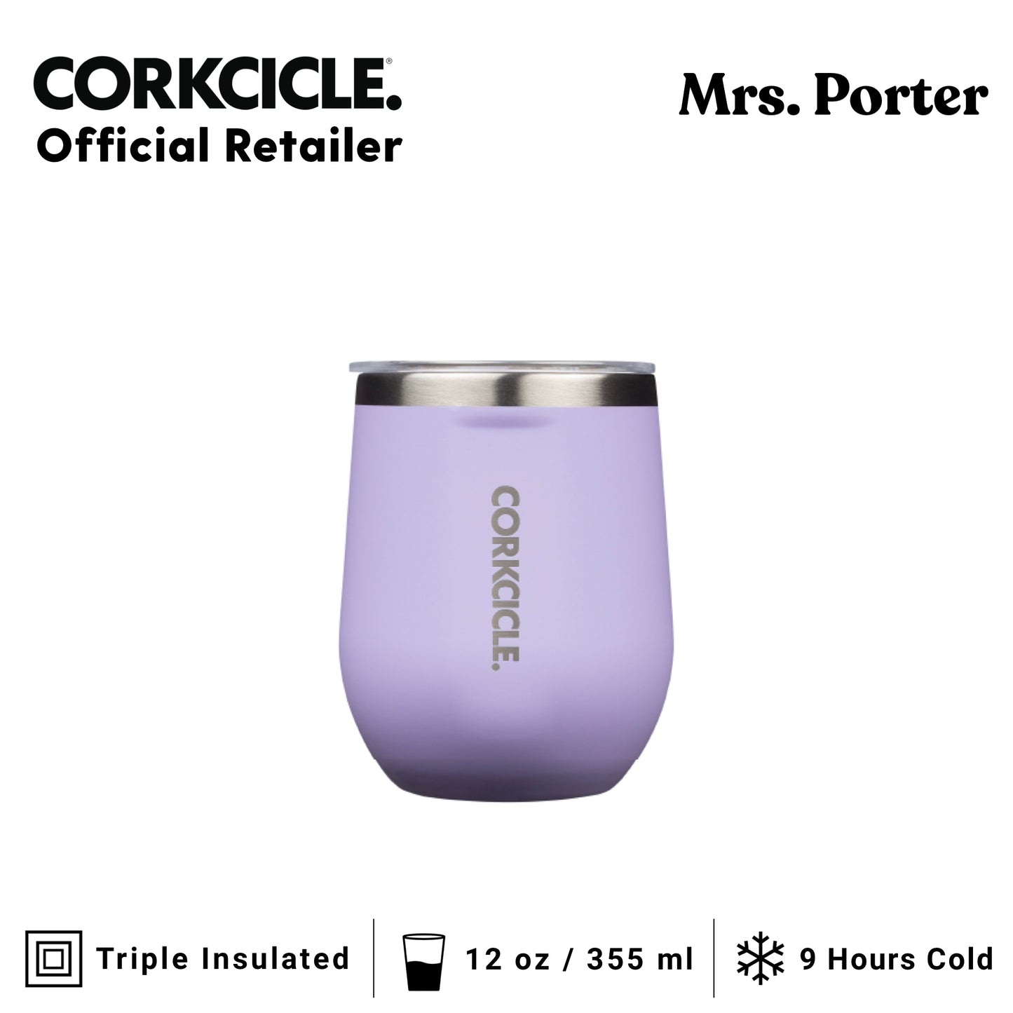 CORKCICLE Stemless 12oz Stainless Steel Drink Tumbler