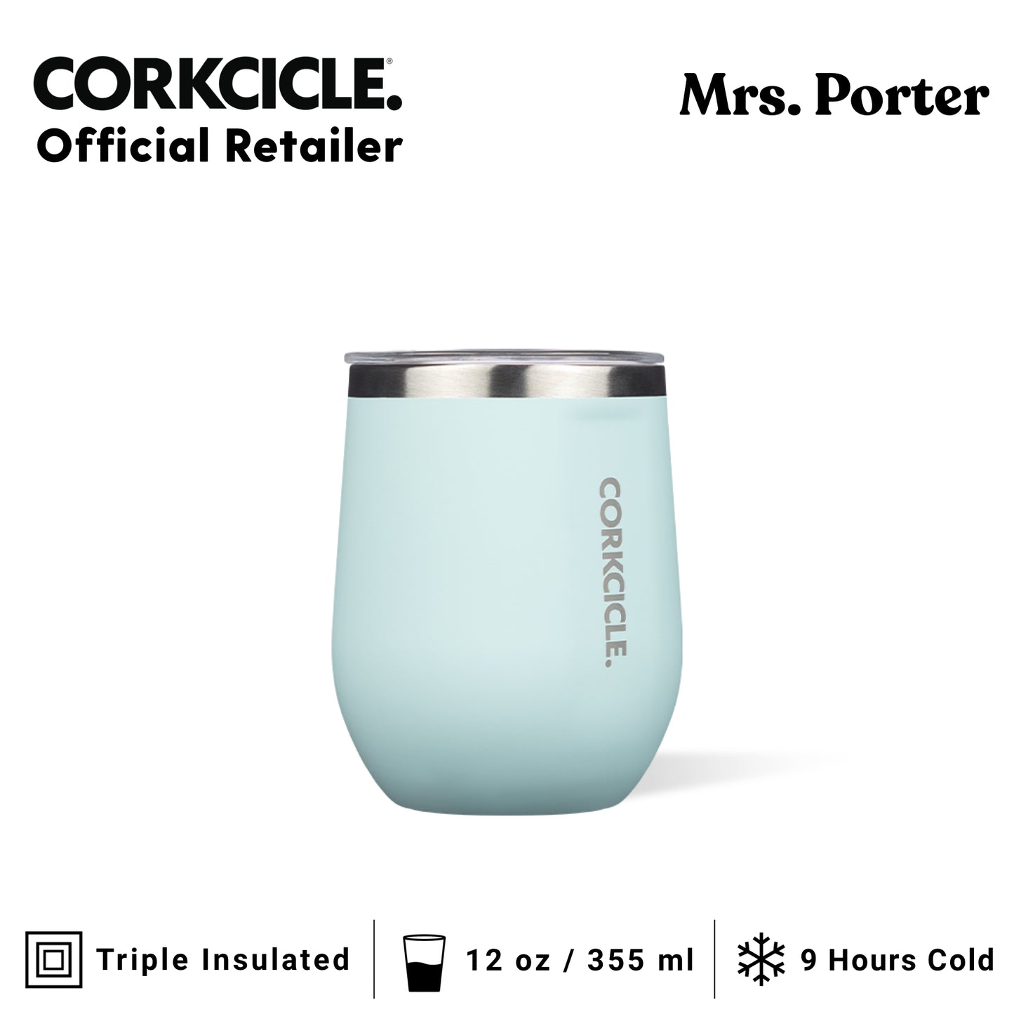 CORKCICLE Stemless 12oz Stainless Steel Drink Tumbler
