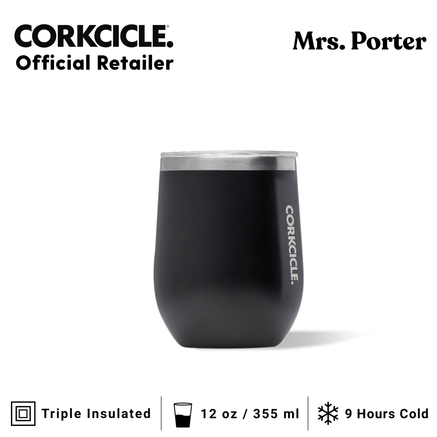 CORKCICLE Stemless 12oz Stainless Steel Drink Tumbler