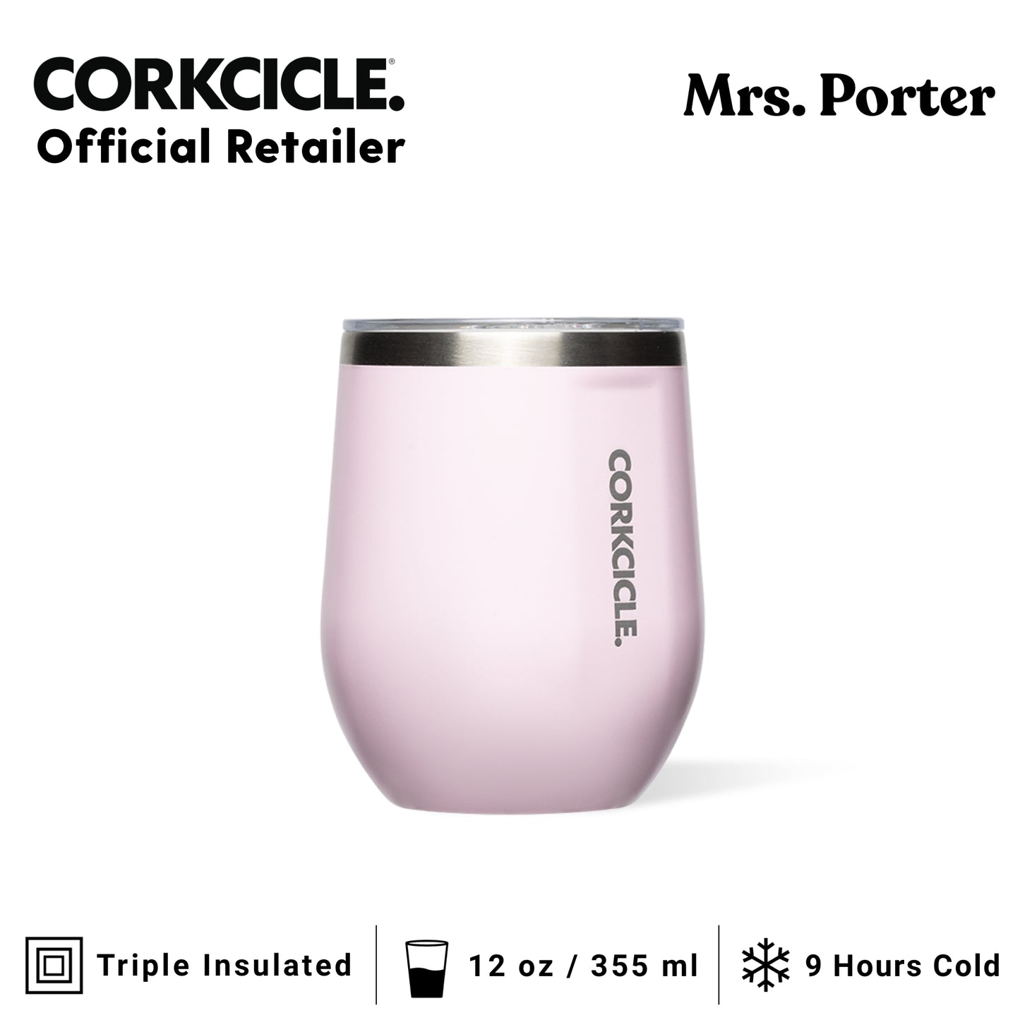 CORKCICLE Stemless 12oz Stainless Steel Drink Tumbler