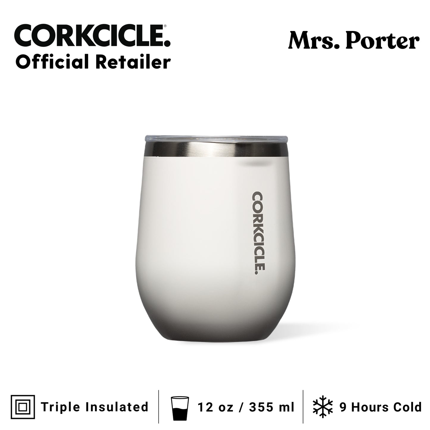 CORKCICLE Stemless 12oz Stainless Steel Drink Tumbler