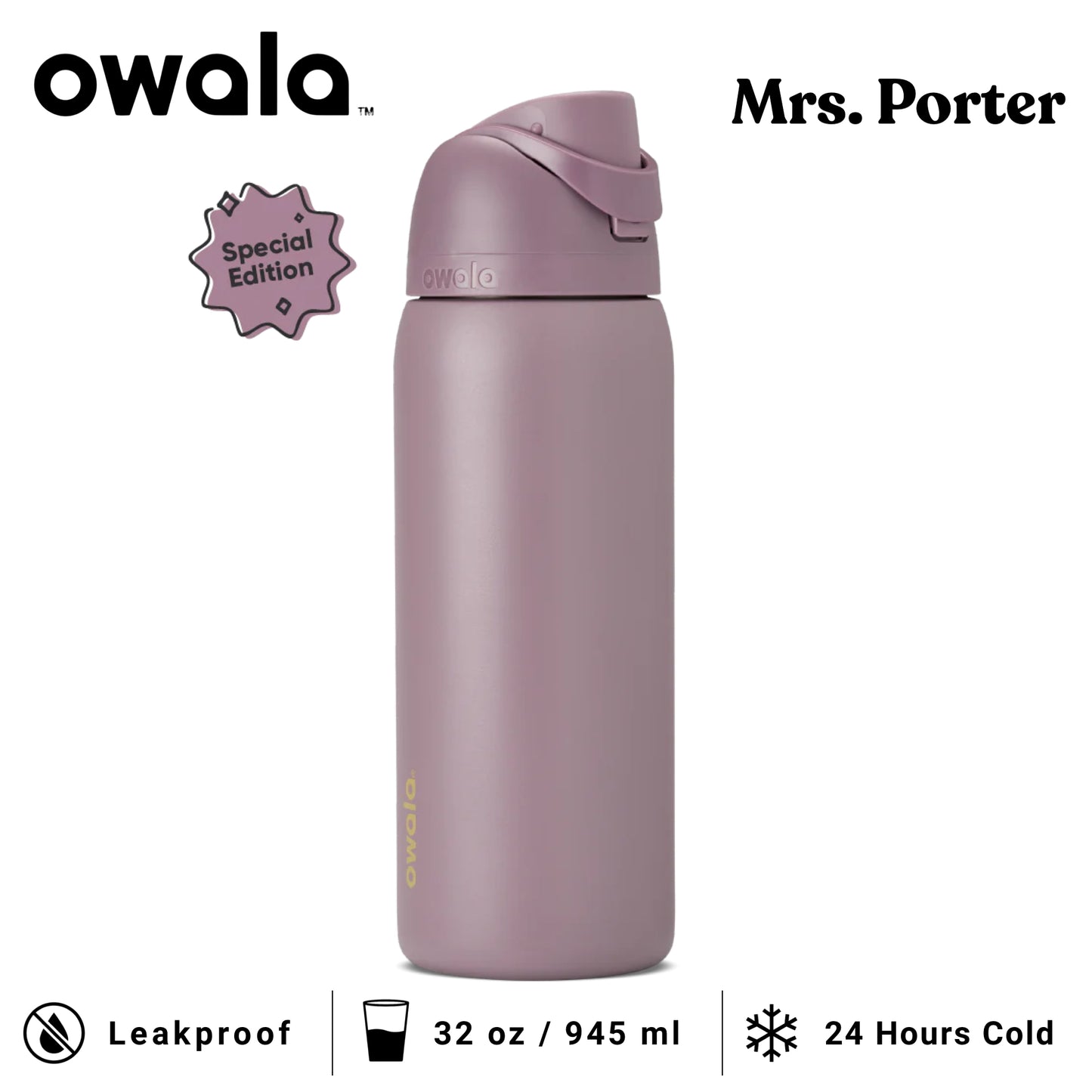 Owala FreeSip 32-Ounce (945ml) Insulated Stainless-Steel Water Bottle