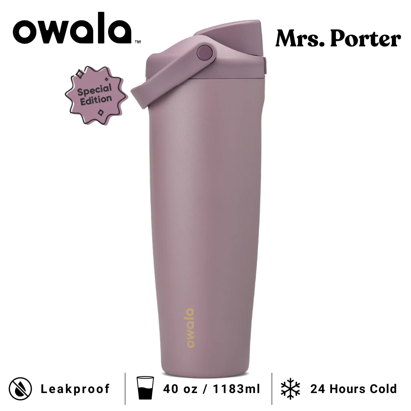 Owala FreeSip Sway 40oz (1183ml) Insulated Stainless-Steel Water Bottle