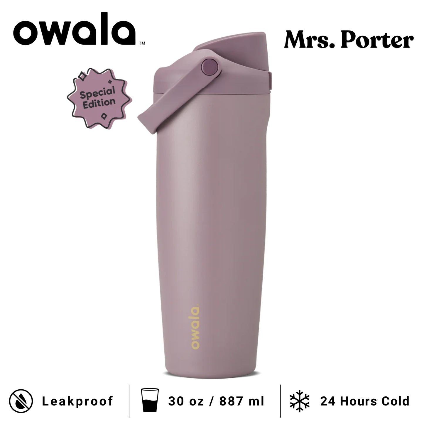 Owala FreeSip Sway 30oz (887ml) 40oz (1183ml) Insulated Stainless-Steel Water Bottle