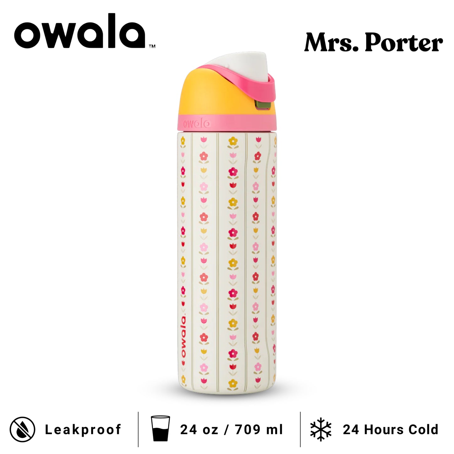 Owala FreeSip 24-Ounce (709ml) Insulated Stainless-Steel Water Bottle