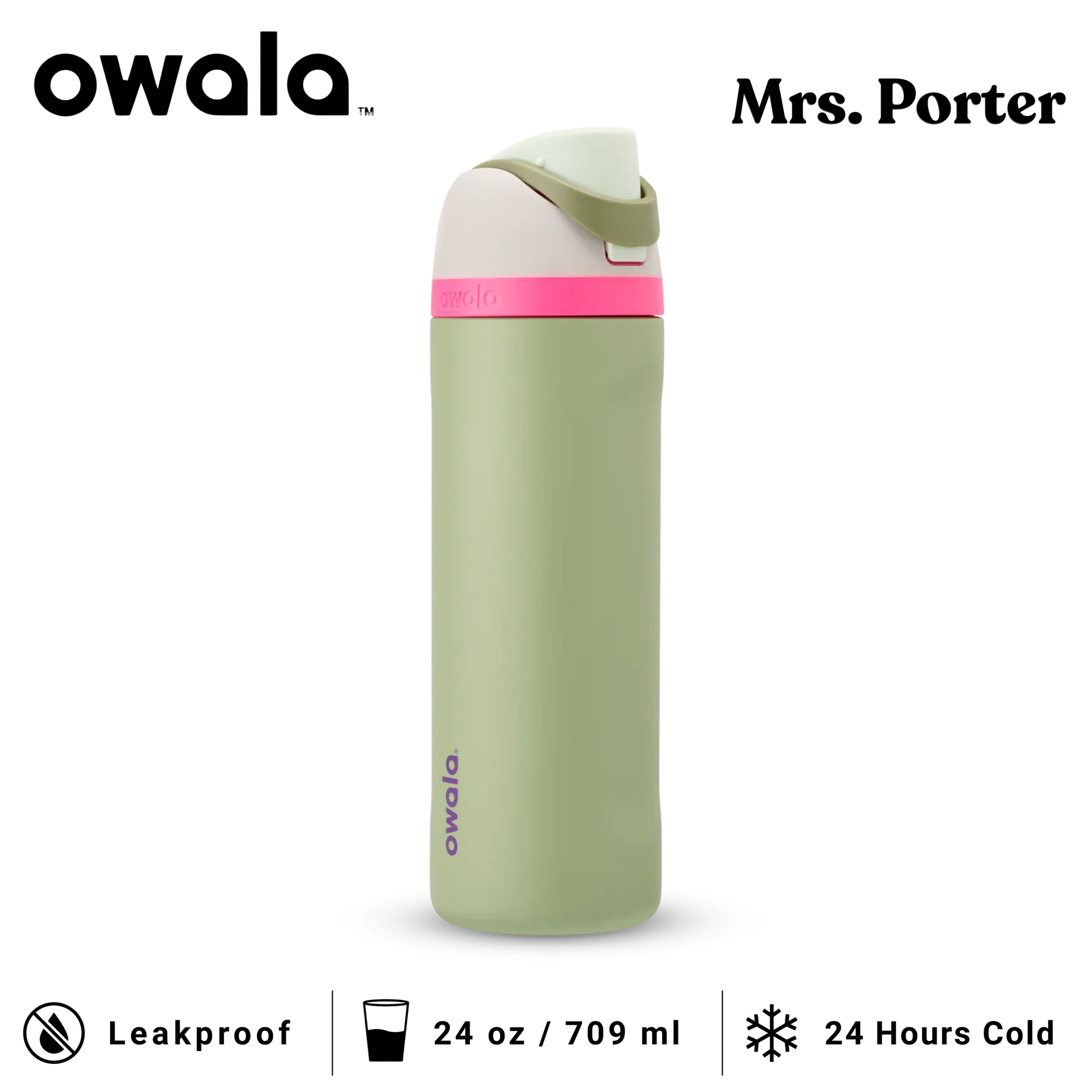 Owala FreeSip 24-Ounce (709ml) Insulated Stainless-Steel Water Bottle - Mrs. Porter