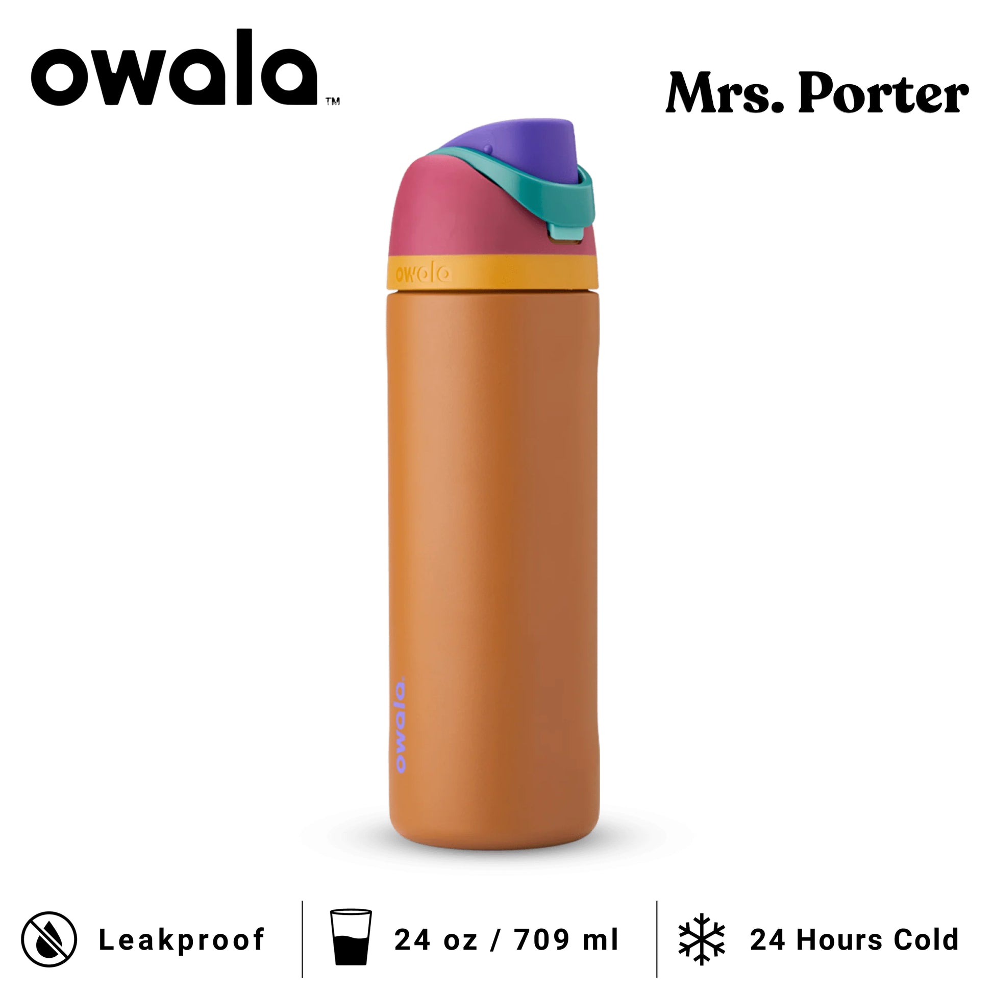 Owala FreeSip 24-Ounce (709ml) Insulated Stainless-Steel Water Bottle - Mrs. Porter