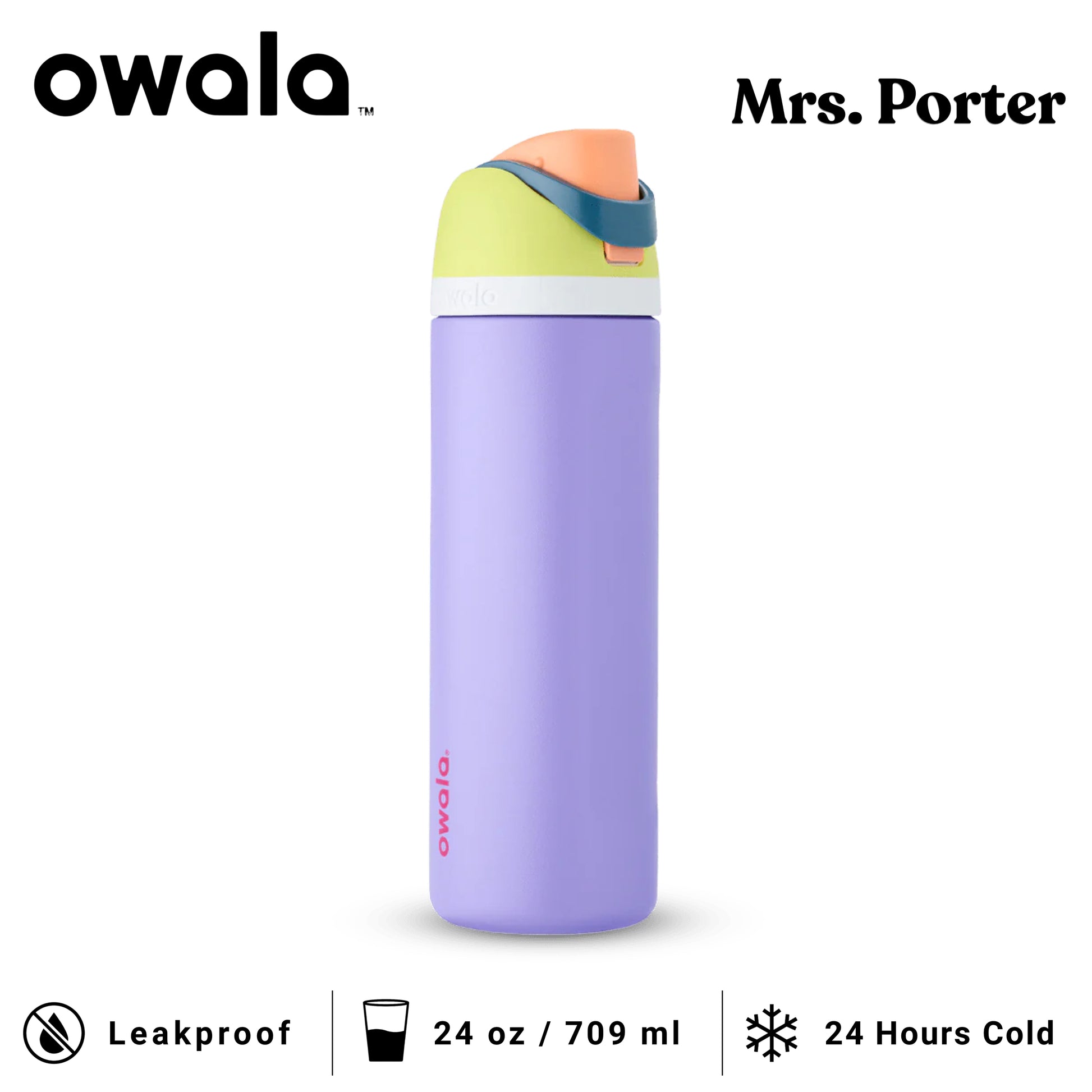 Owala FreeSip 24-Ounce (709ml) Insulated Stainless-Steel Water Bottle - Mrs. Porter