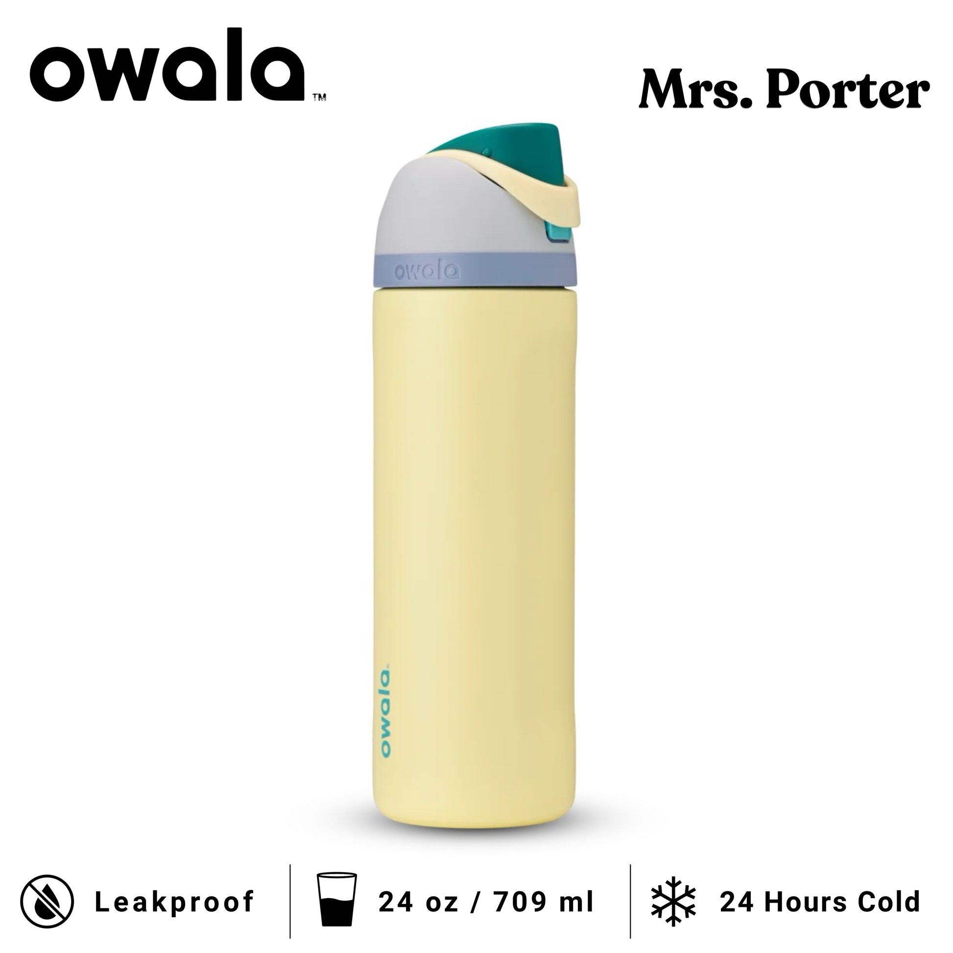Owala FreeSip 24-Ounce (709ml) Insulated Stainless-Steel Water Bottle - Mrs. Porter