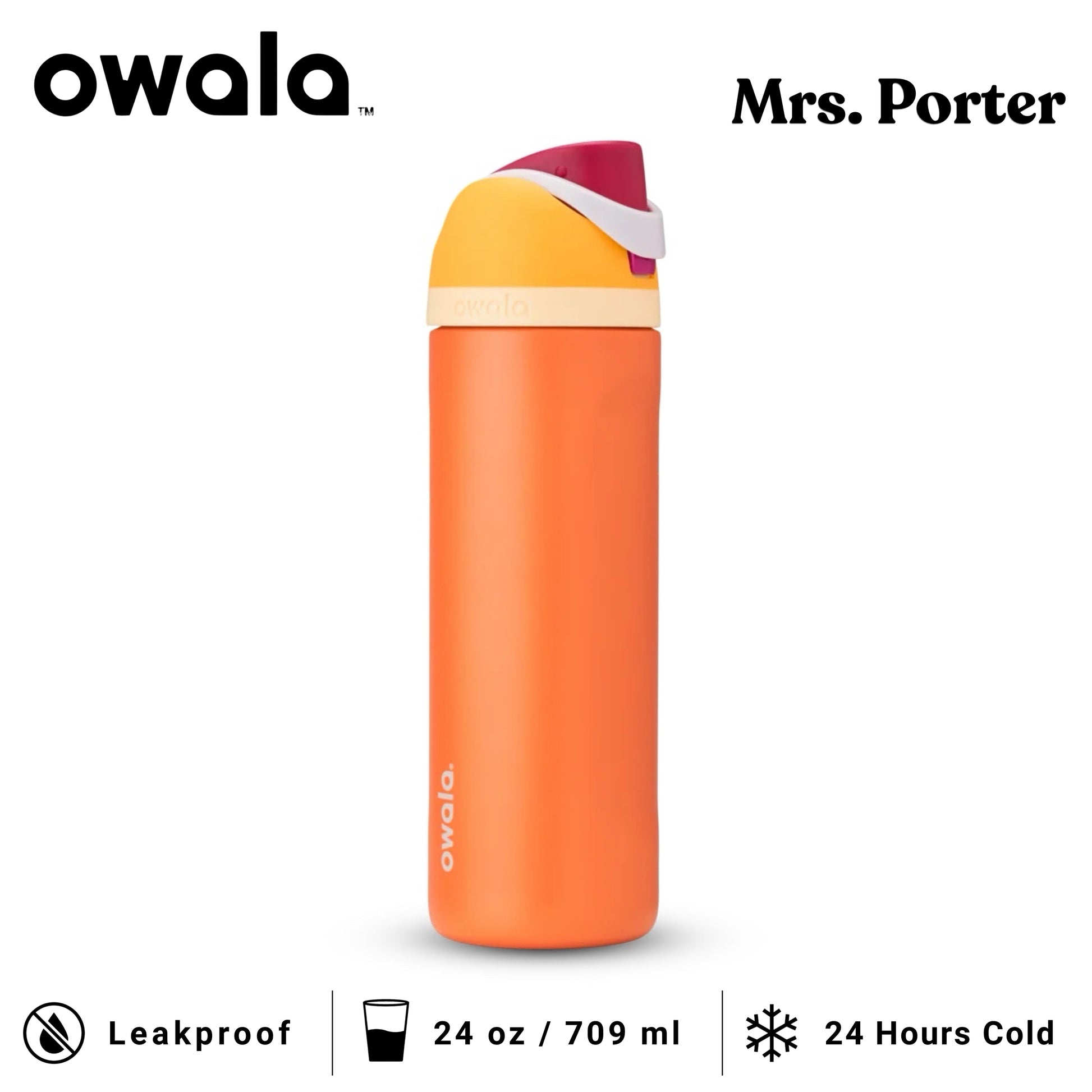 Owala FreeSip 24-Ounce (709ml) Insulated Stainless-Steel Water Bottle - Mrs. Porter