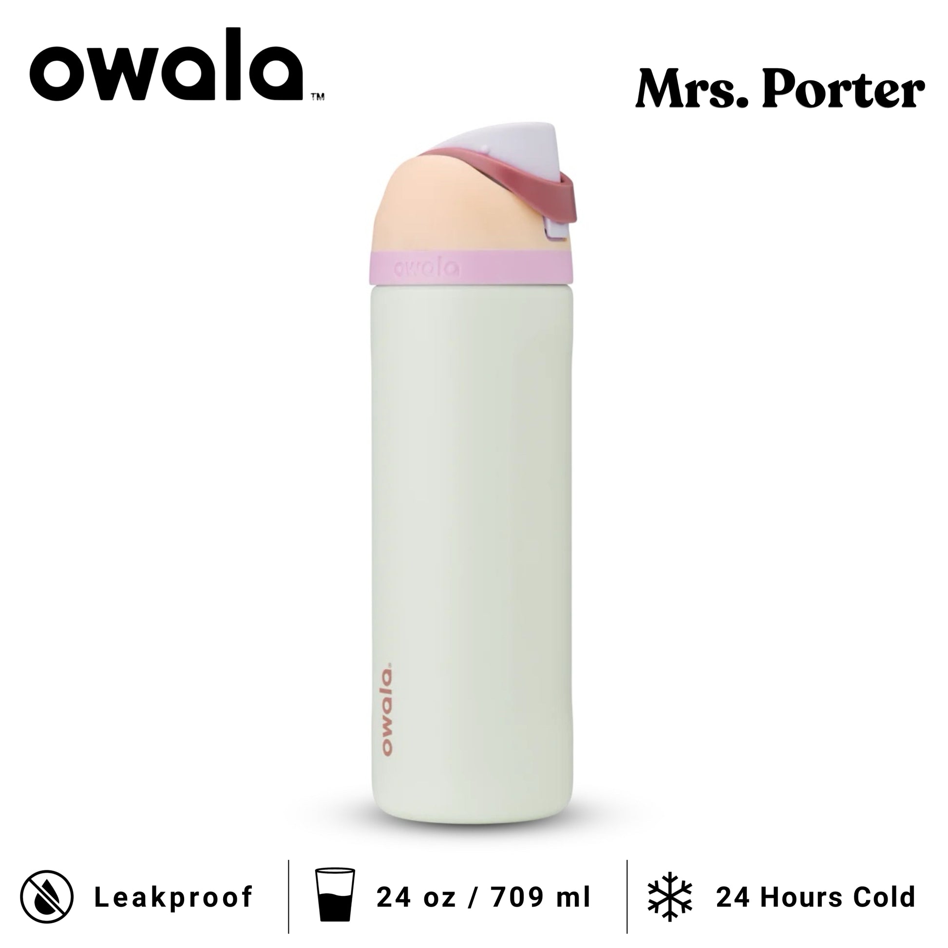 Owala FreeSip 24-Ounce (709ml) Insulated Stainless-Steel Water Bottle - Mrs. Porter