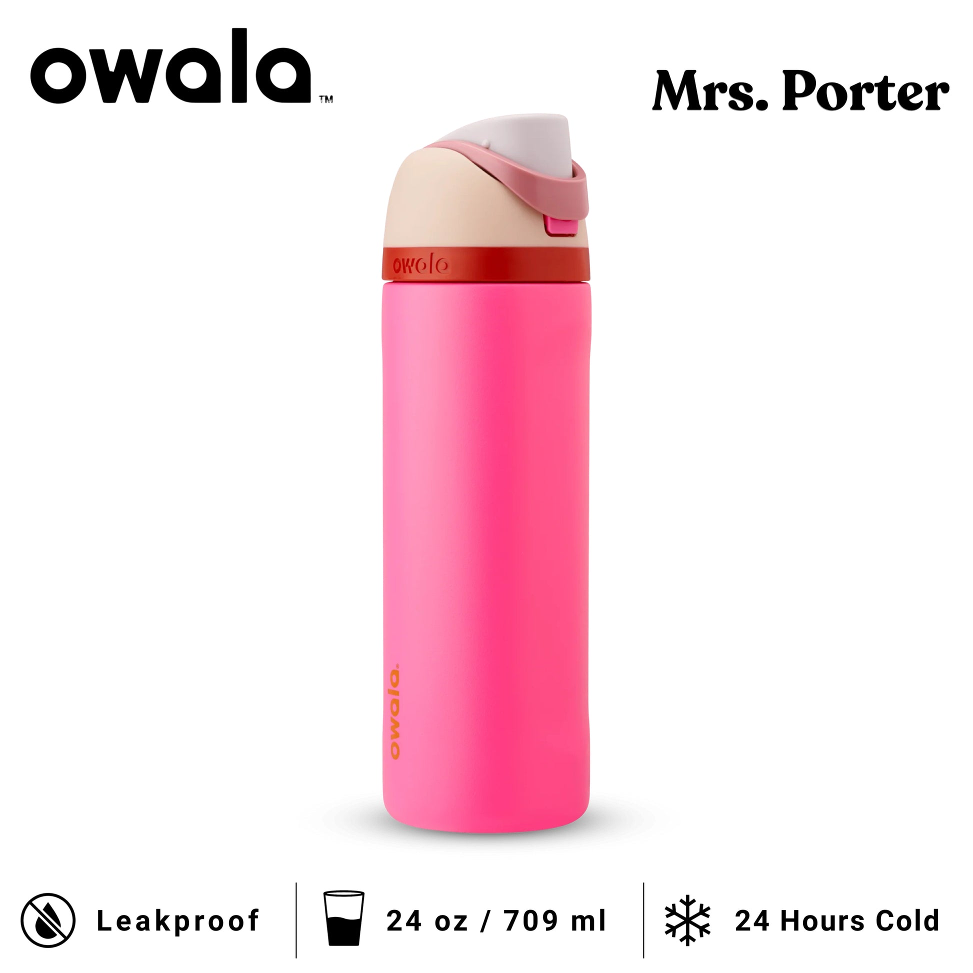 Owala FreeSip 24-Ounce (709ml) Insulated Stainless-Steel Water Bottle - Mrs. Porter