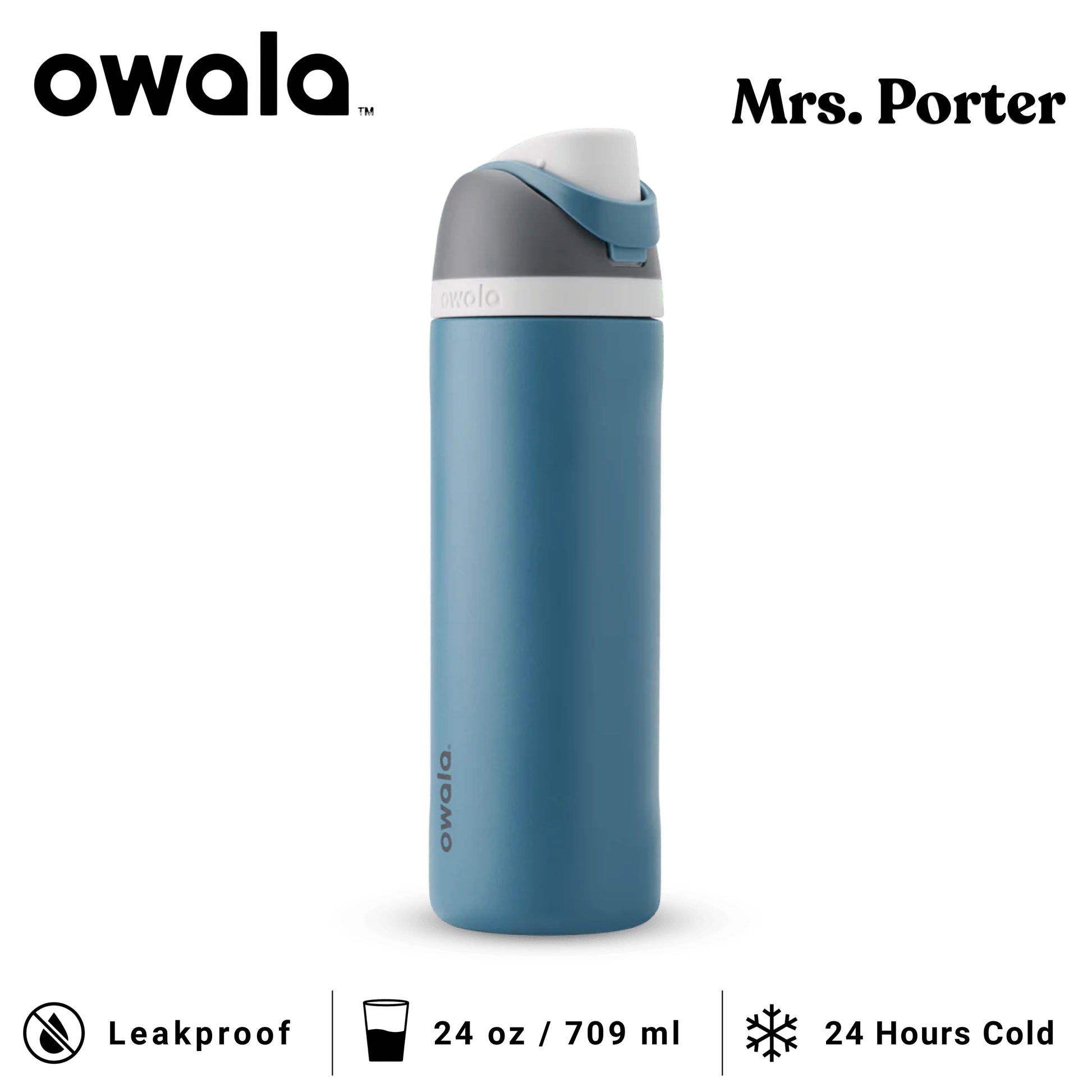 Owala FreeSip 24-Ounce (709ml) Insulated Stainless-Steel Water Bottle - Mrs. Porter