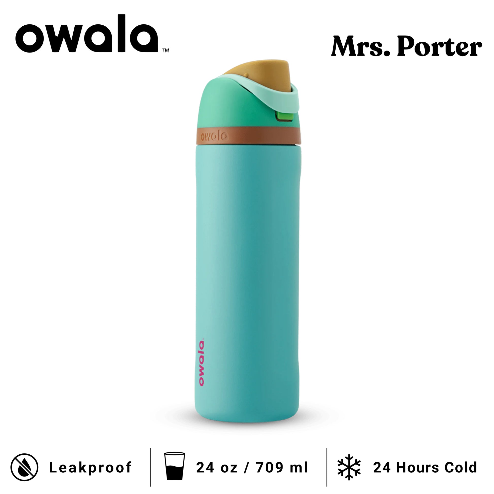 Owala FreeSip 24-Ounce (709ml) Insulated Stainless-Steel Water Bottle - Mrs. Porter