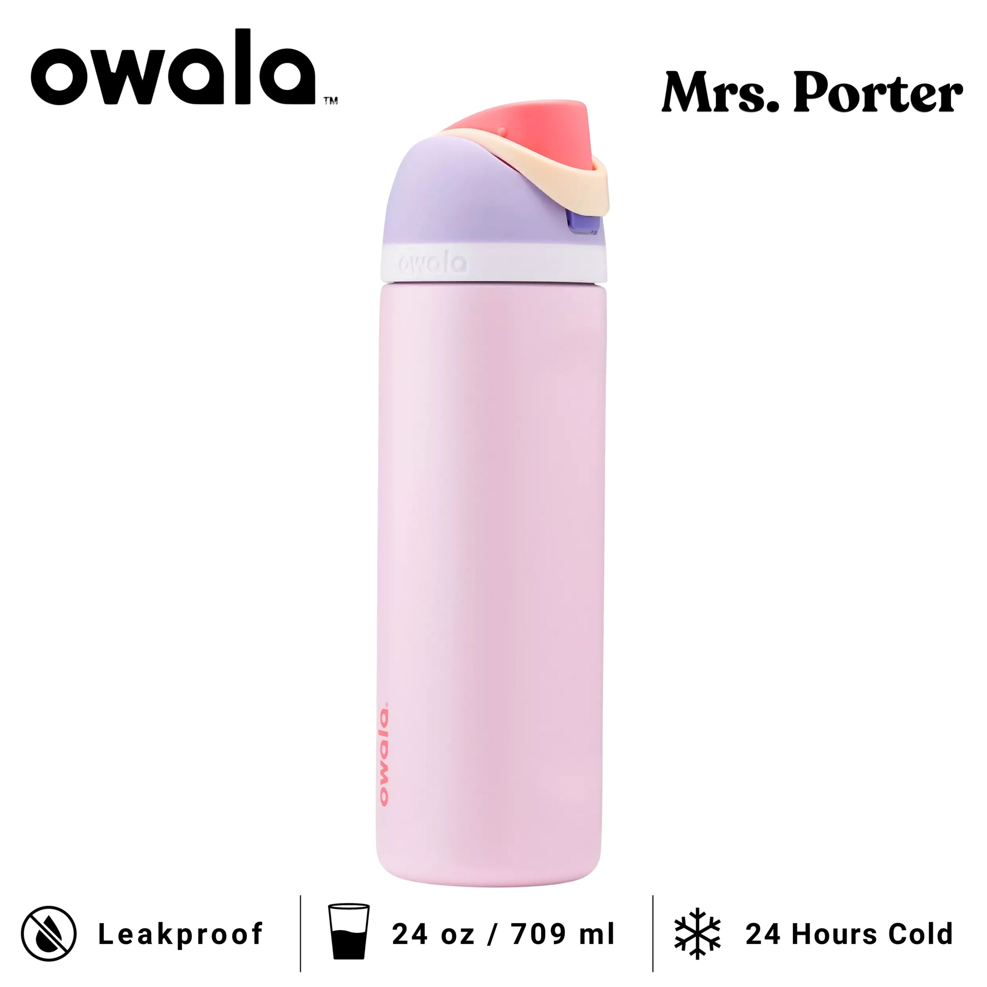 Owala FreeSip 24-Ounce (709ml) Insulated Stainless-Steel Water Bottle - Mrs. Porter