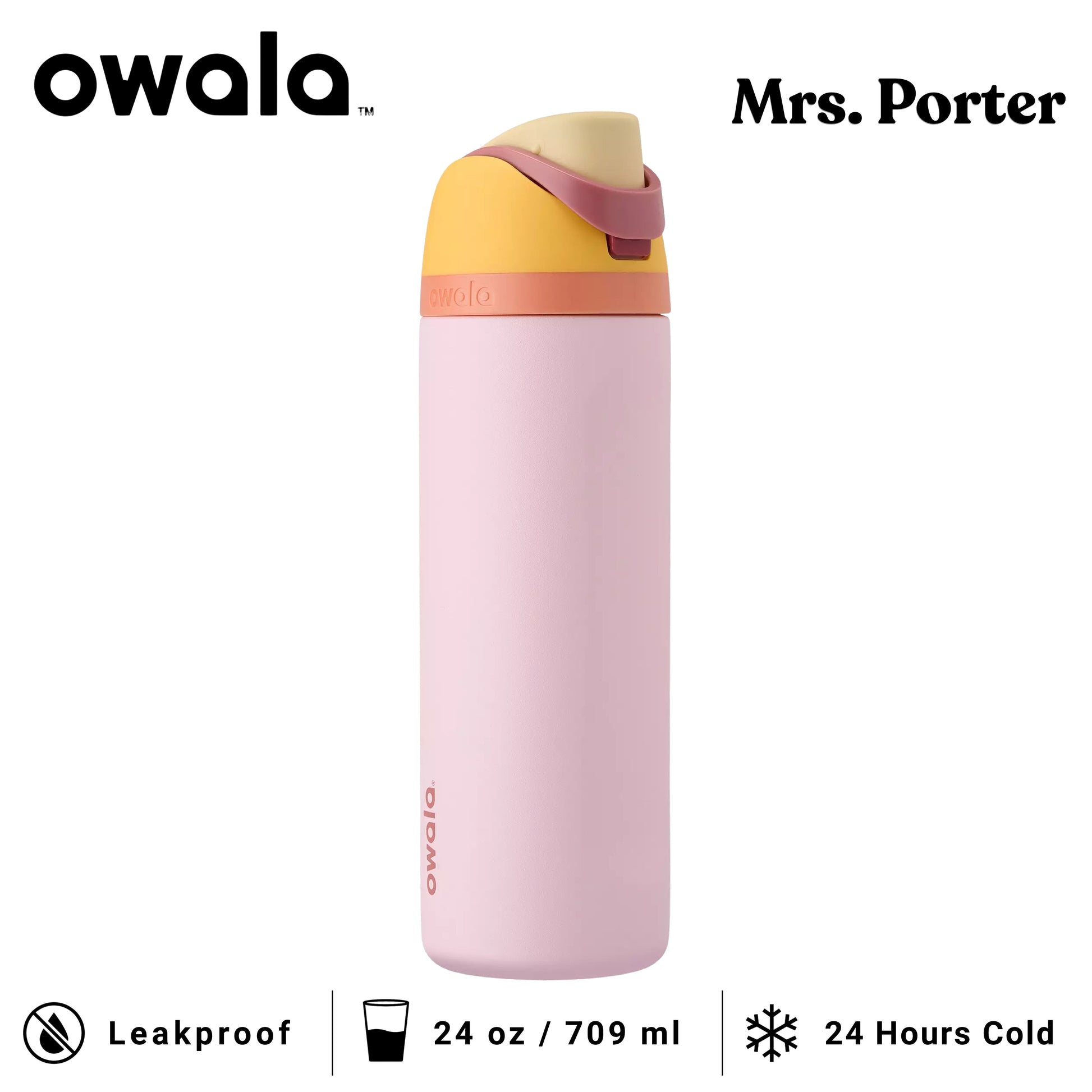 Owala FreeSip 24-Ounce (709ml) Insulated Stainless-Steel Water Bottle - Mrs. Porter