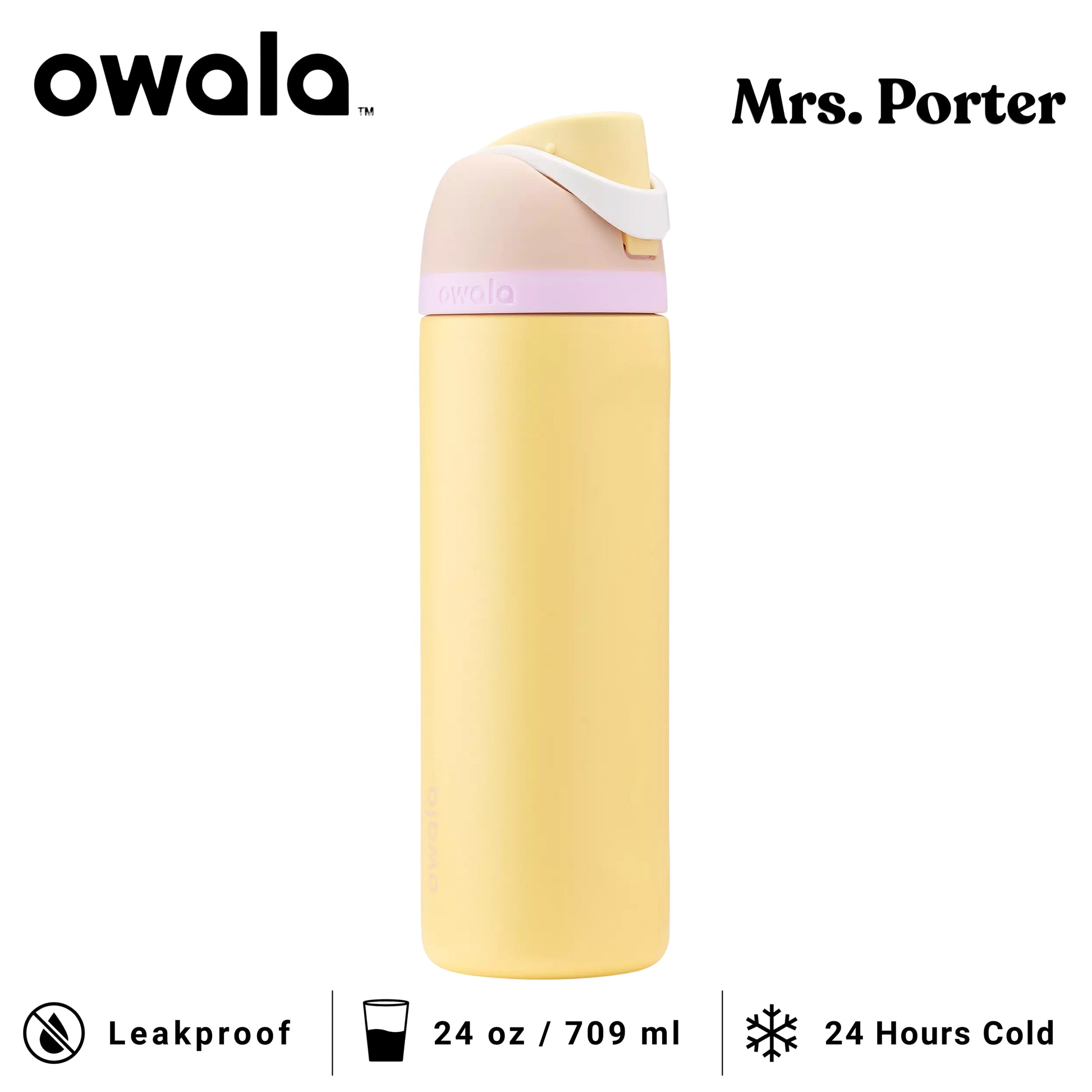 Owala FreeSip 24-Ounce (709ml) Insulated Stainless-Steel Water Bottle - Mrs. Porter