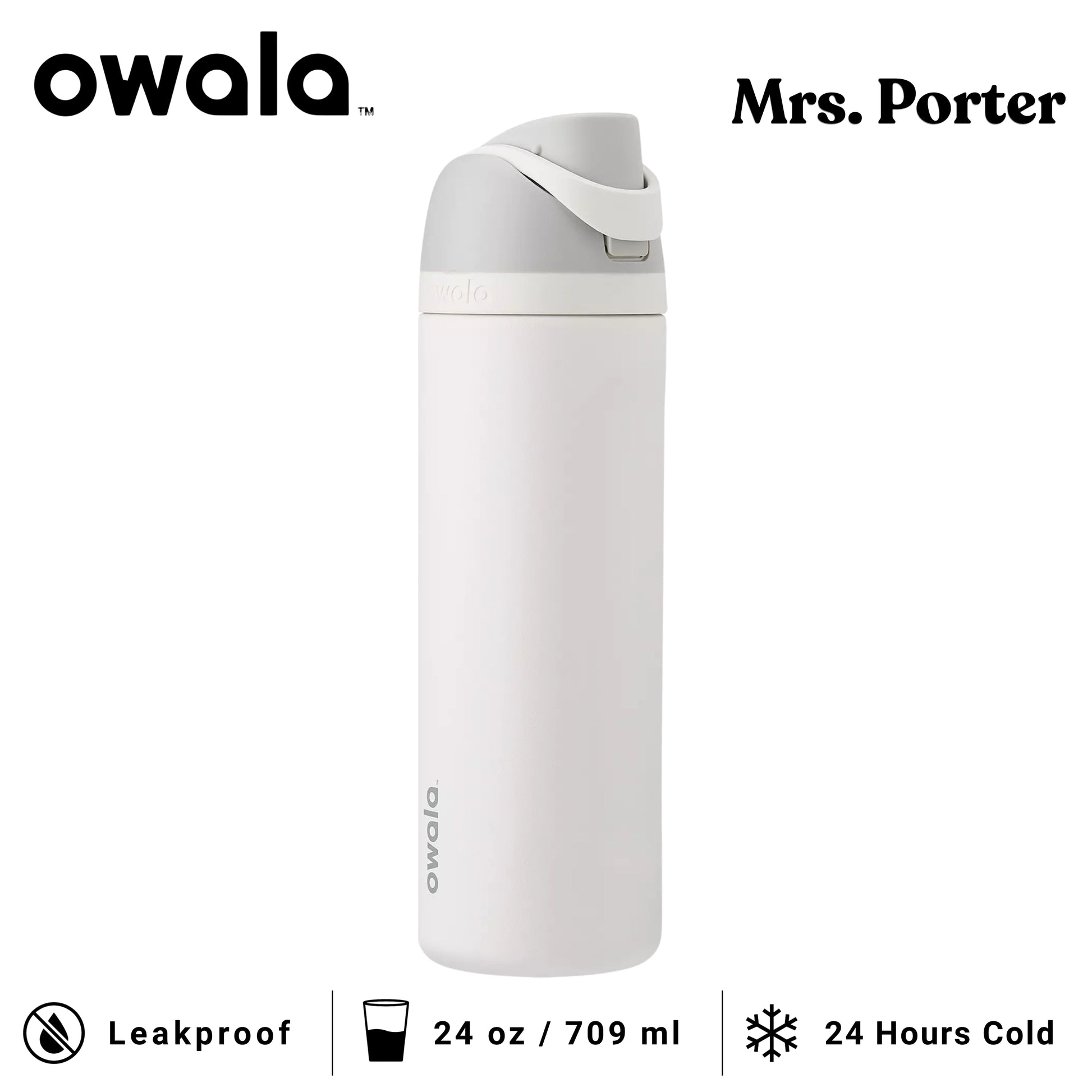 Owala FreeSip 24-Ounce (709ml) Insulated Stainless-Steel Water Bottle - Mrs. Porter