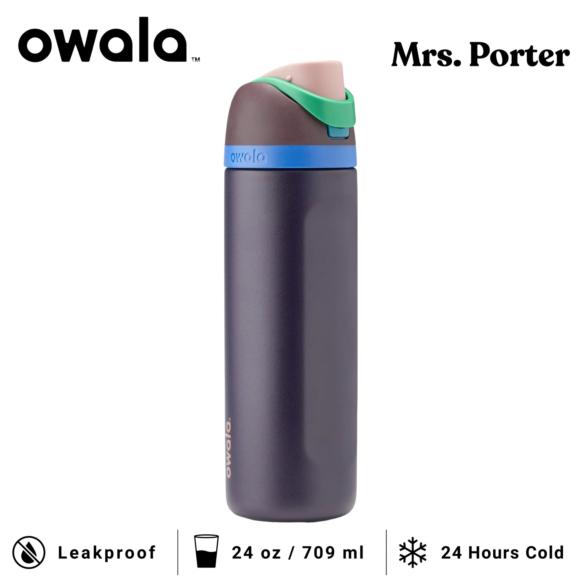 Owala FreeSip 24-Ounce (709ml) Insulated Stainless-Steel Water Bottle - Mrs. Porter