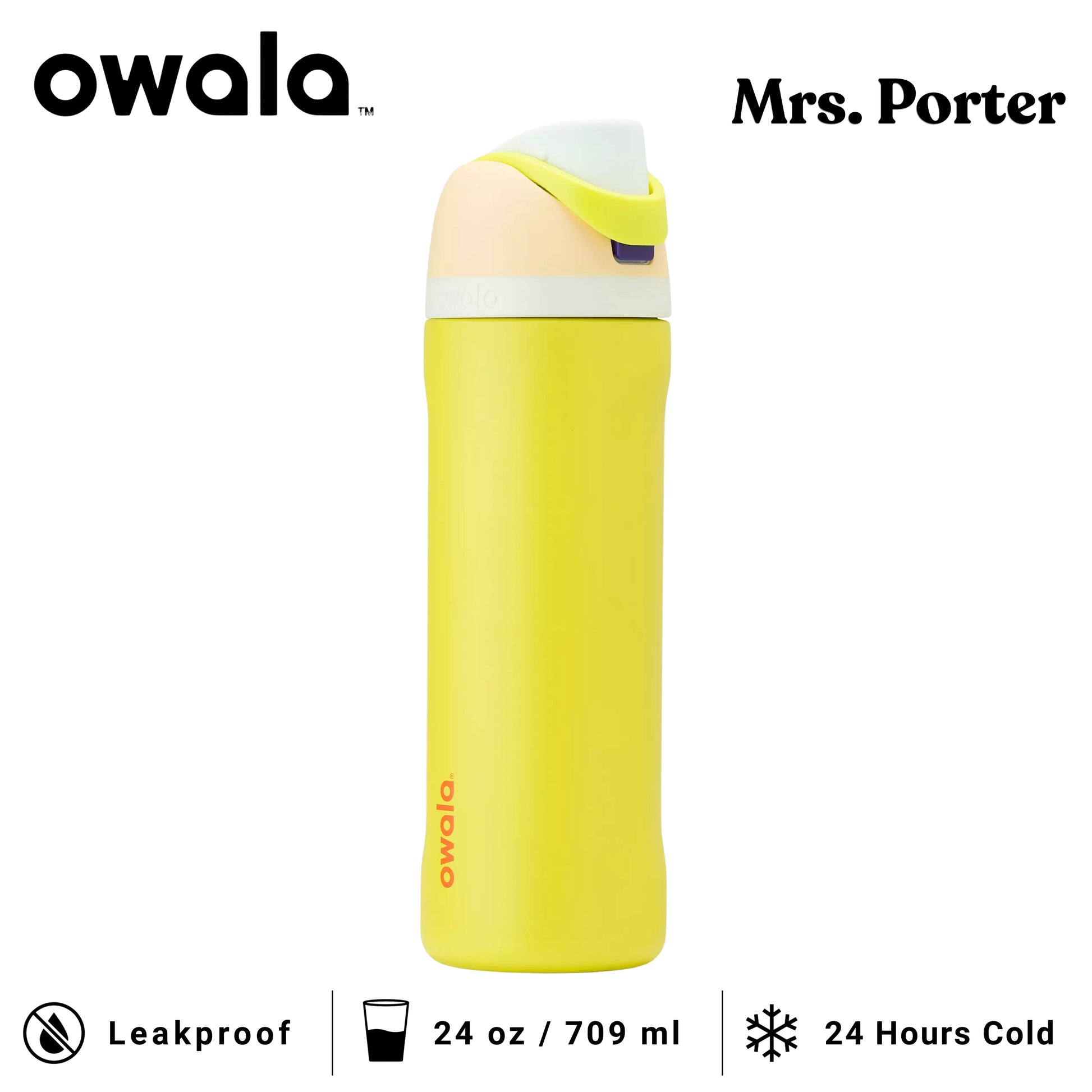 Owala FreeSip 24-Ounce (709ml) Insulated Stainless-Steel Water Bottle - Mrs. Porter
