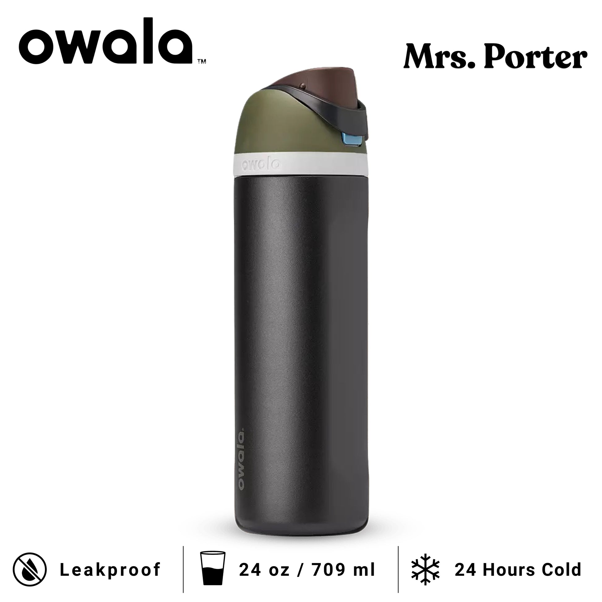Owala FreeSip 24-Ounce (709ml) Insulated Stainless-Steel Water Bottle - Mrs. Porter