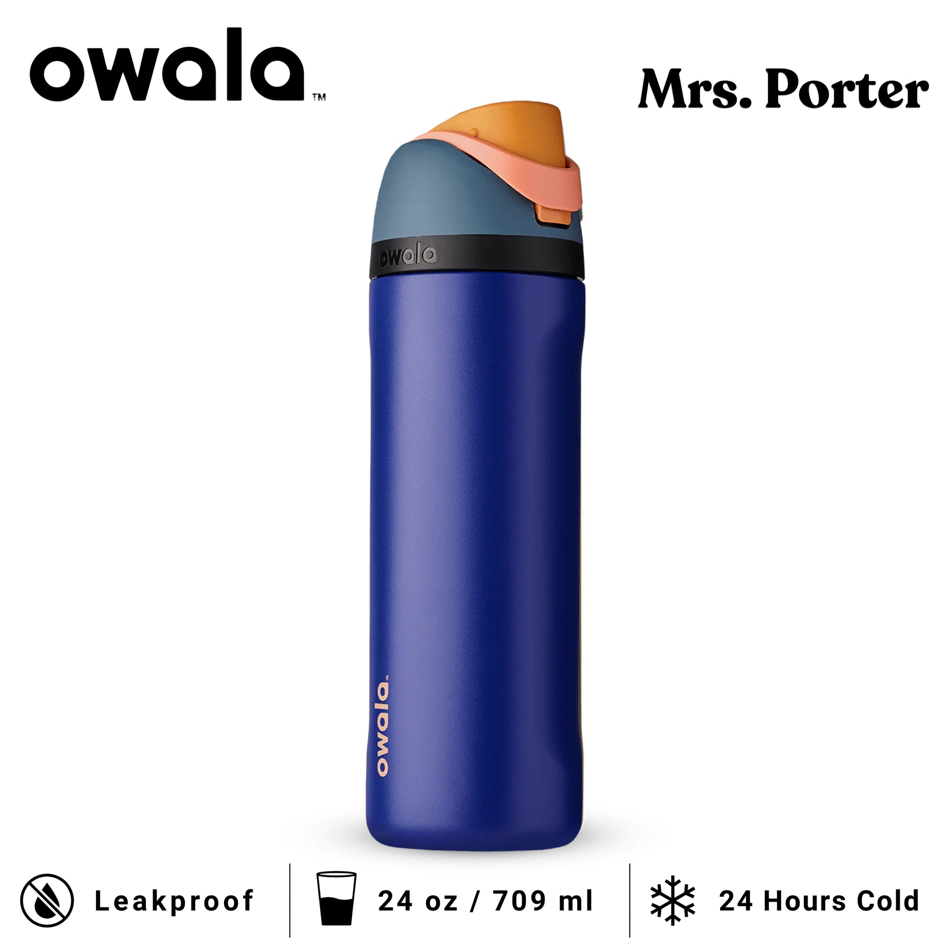 Owala FreeSip 24-Ounce (709ml) Insulated Stainless-Steel Water Bottle - Mrs. Porter