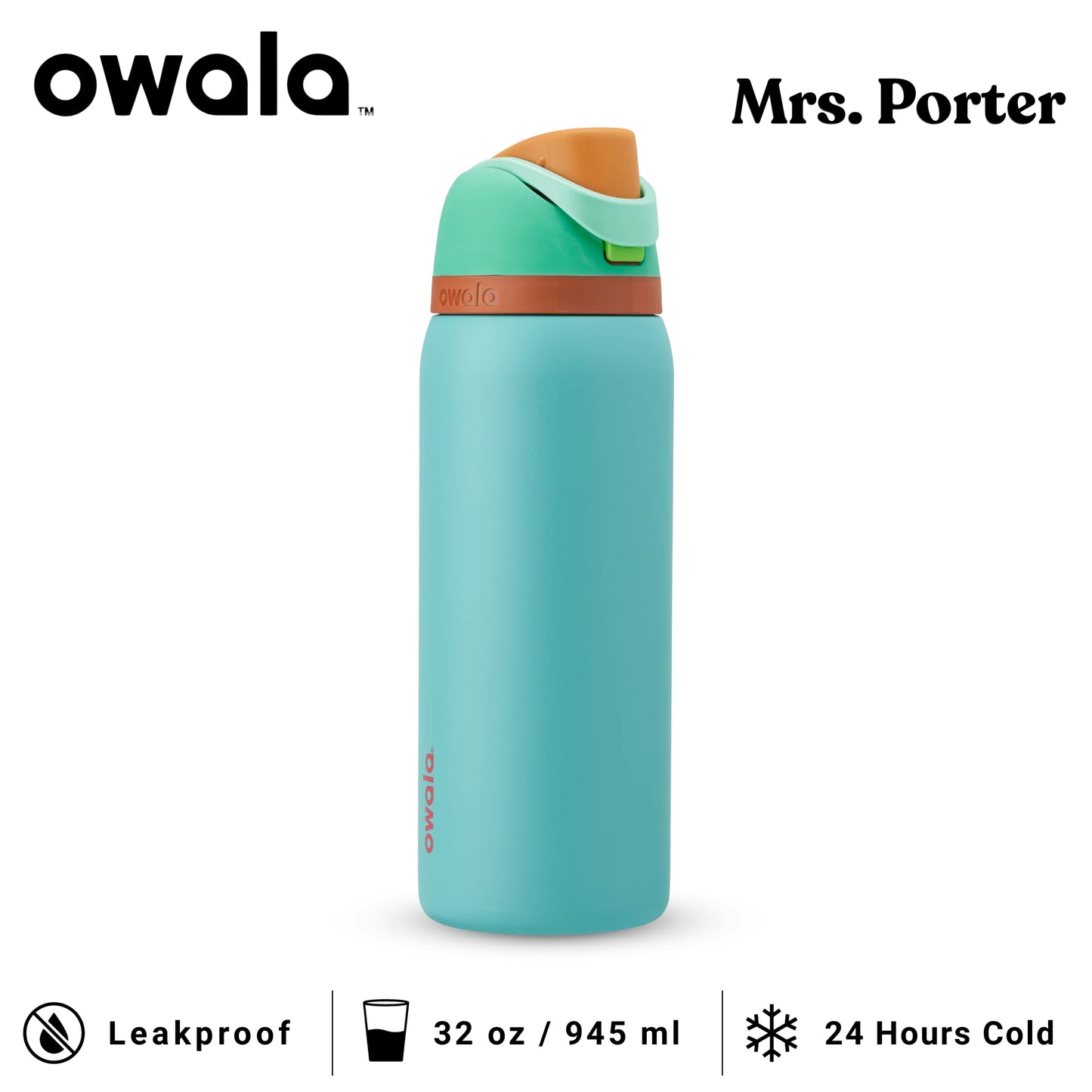 Owala FreeSip 32-Ounce (945ml) Insulated Stainless-Steel Water Bottle - Mrs. Porter