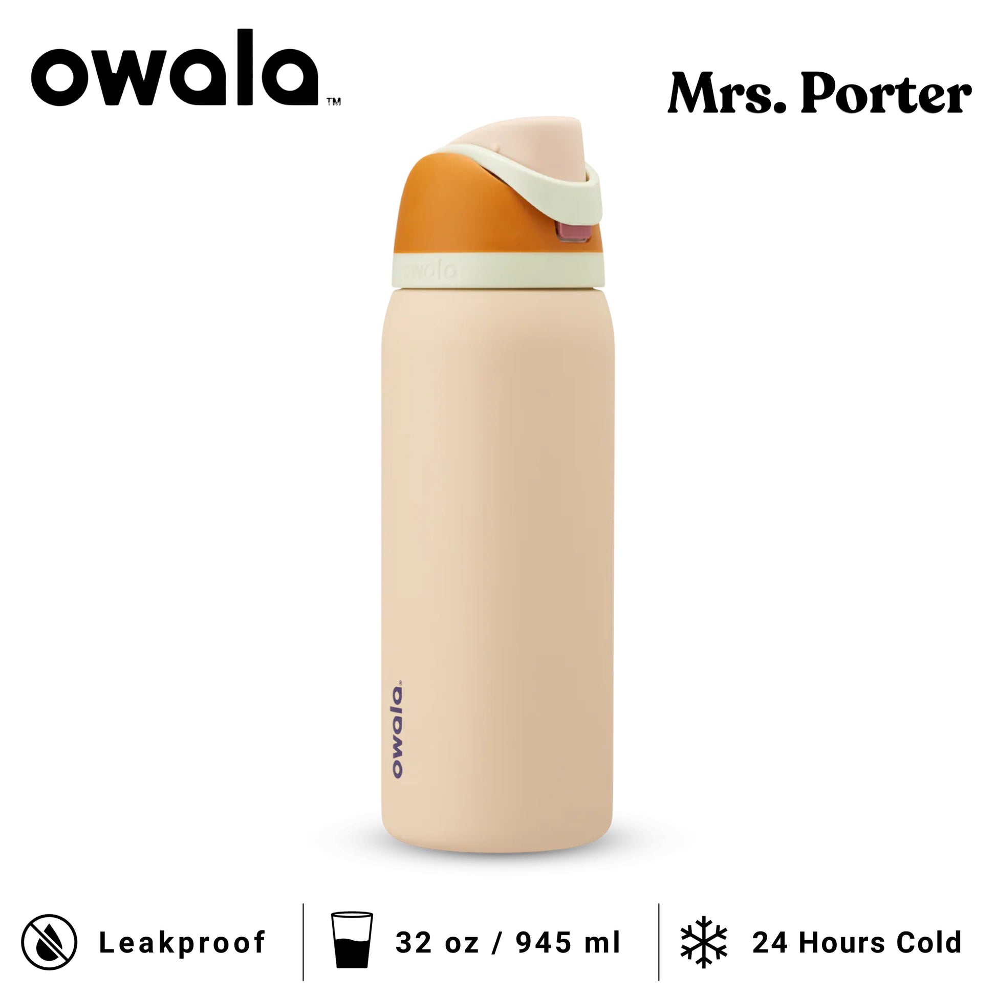 Owala FreeSip 32-Ounce (945ml) Insulated Stainless-Steel Water Bottle - Mrs. Porter