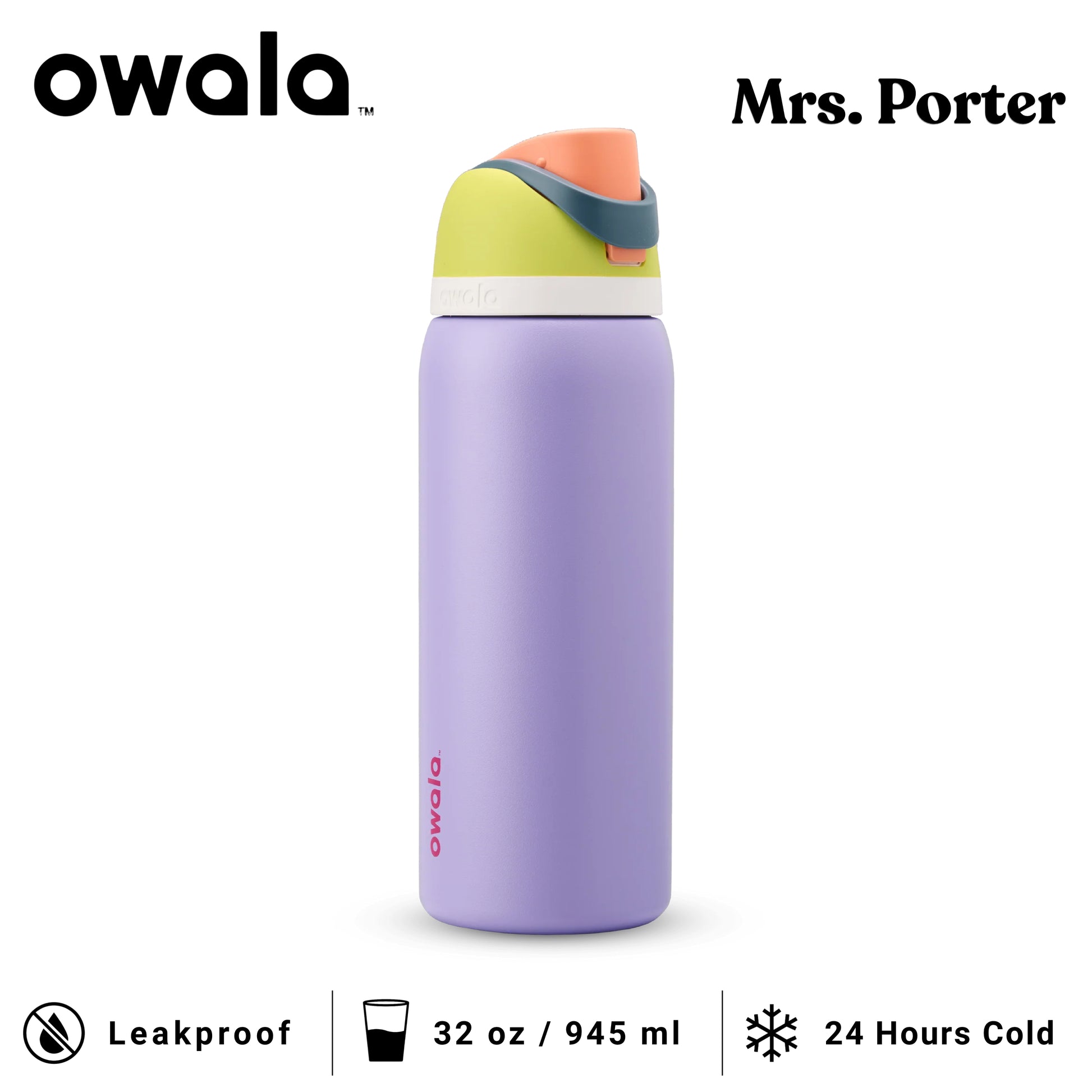 Owala FreeSip 32-Ounce (945ml) Insulated Stainless-Steel Water Bottle - Mrs. Porter